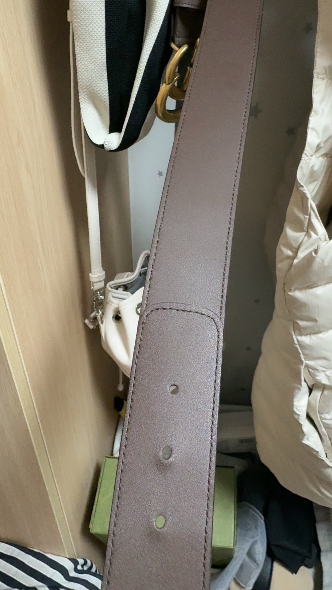 custom review-GUCCI GG Marmont Ремни из холщовой кожи Унисекс Бежевый Эбеновый Ширина корпуса 4 см