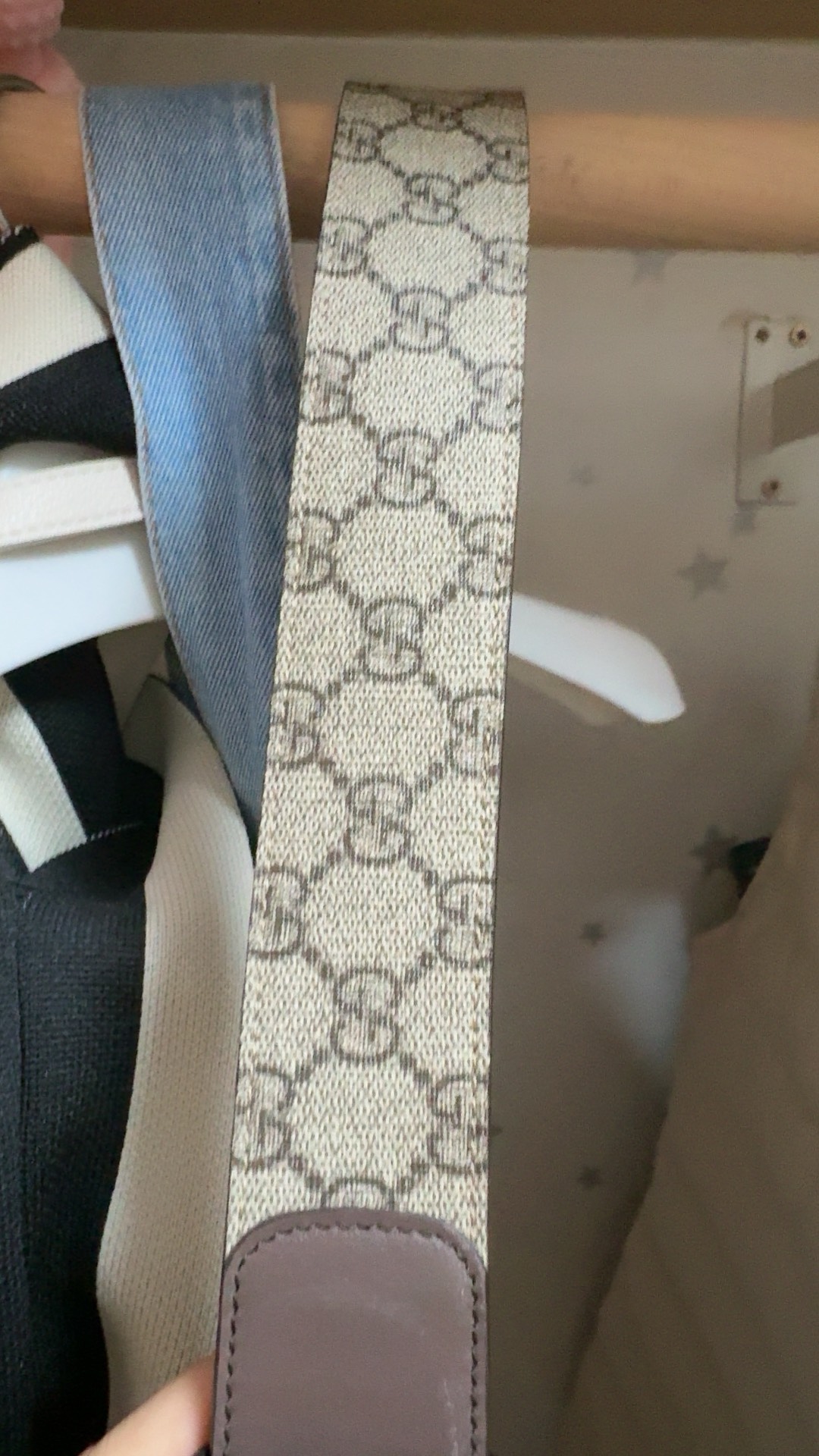 custom review-GUCCI GG Marmont Ремни из холщовой кожи Унисекс Бежевый Эбеновый Ширина корпуса 4 см