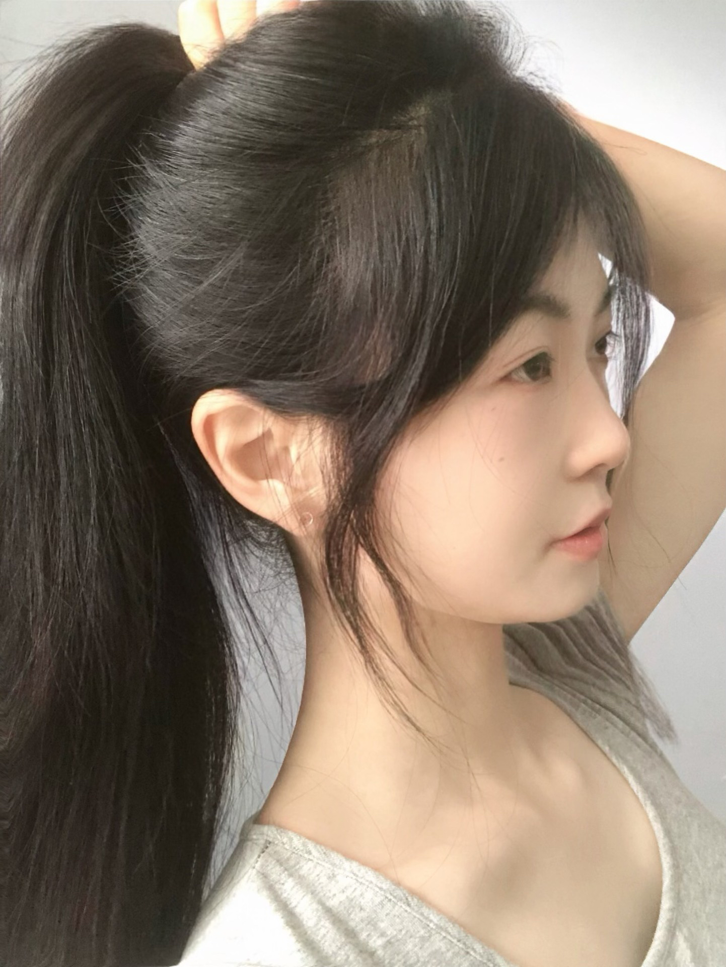 谁懂啊!头发一多扎高马尾都好看了