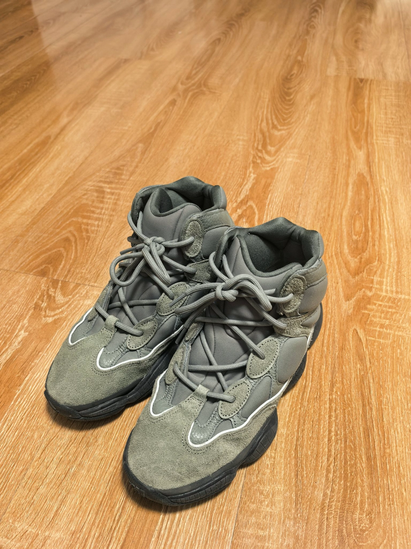 custom review-Adidas Originals Yeezy 500 Mist Slate 'Slip Resistant And Breathable High Top' Кроссовки с толстой подошвой Унисекс Mist Gray