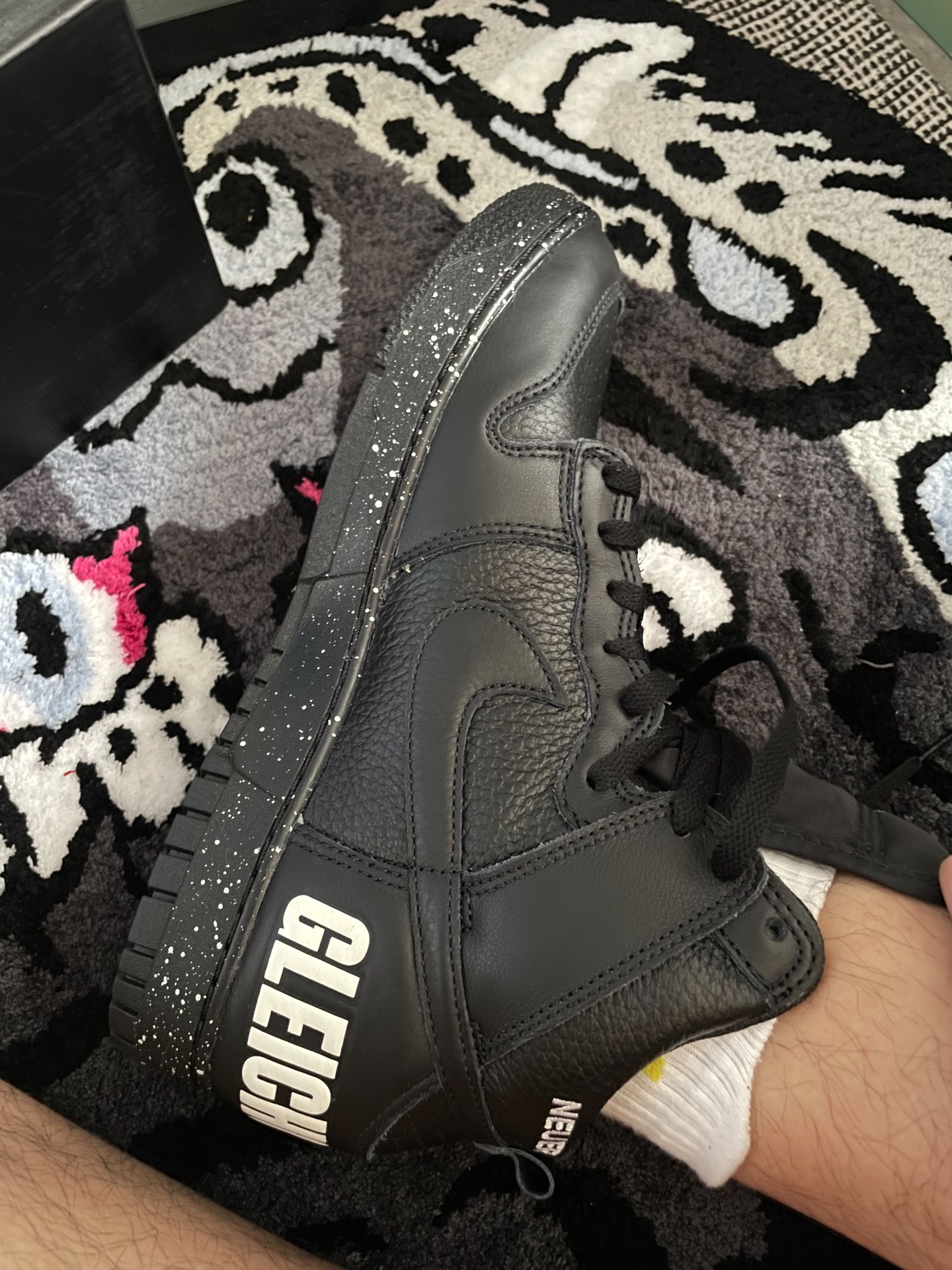 custom review-Nike Dunk High 'CHAOS' Высокие Кроссовки для скейтбординга Унисекс Черный Белый