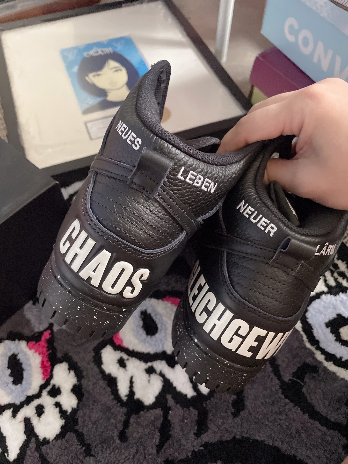 custom review-Nike Dunk High 'CHAOS' Высокие Кроссовки для скейтбординга Унисекс Черный Белый