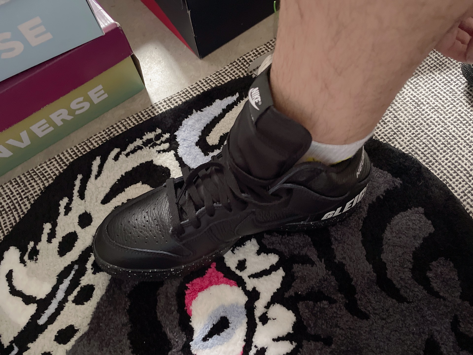 custom review-Nike Dunk High 'CHAOS' Высокие Кроссовки для скейтбординга Унисекс Черный Белый