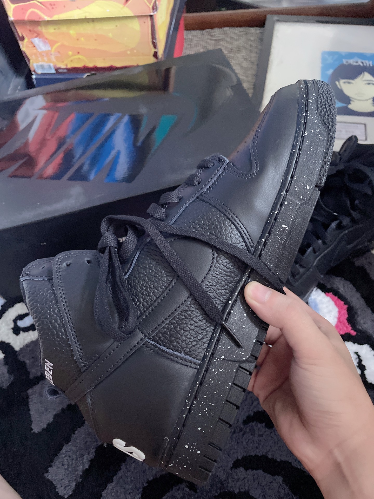 custom review-Nike Dunk High 'CHAOS' Высокие Кроссовки для скейтбординга Унисекс Черный Белый