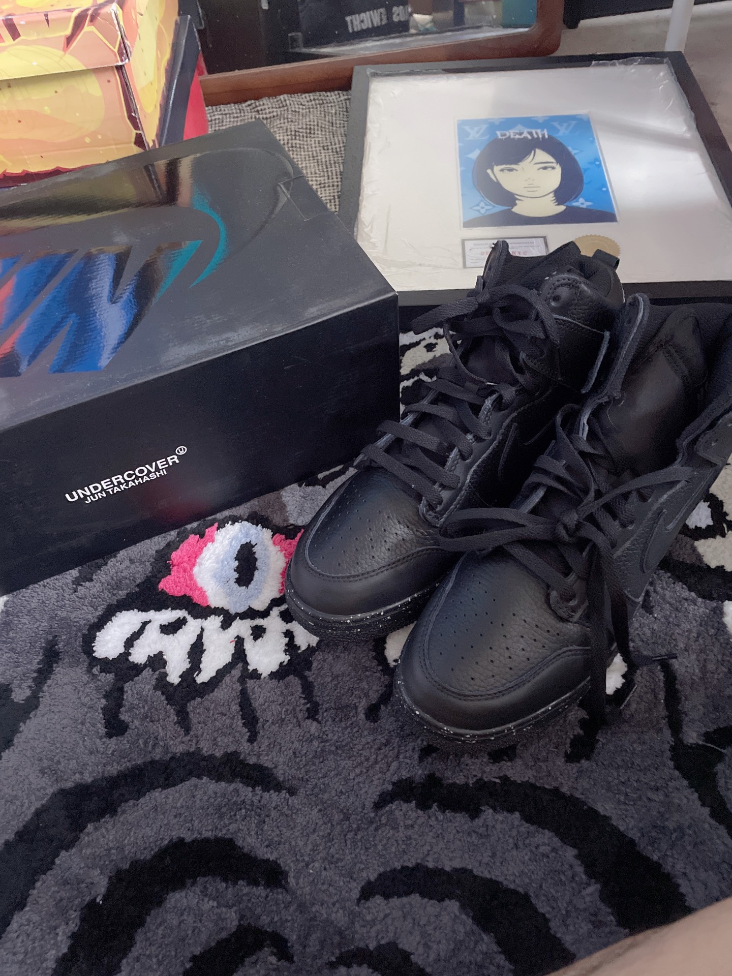 custom review-Nike Dunk High 'CHAOS' Высокие Кроссовки для скейтбординга Унисекс Черный Белый