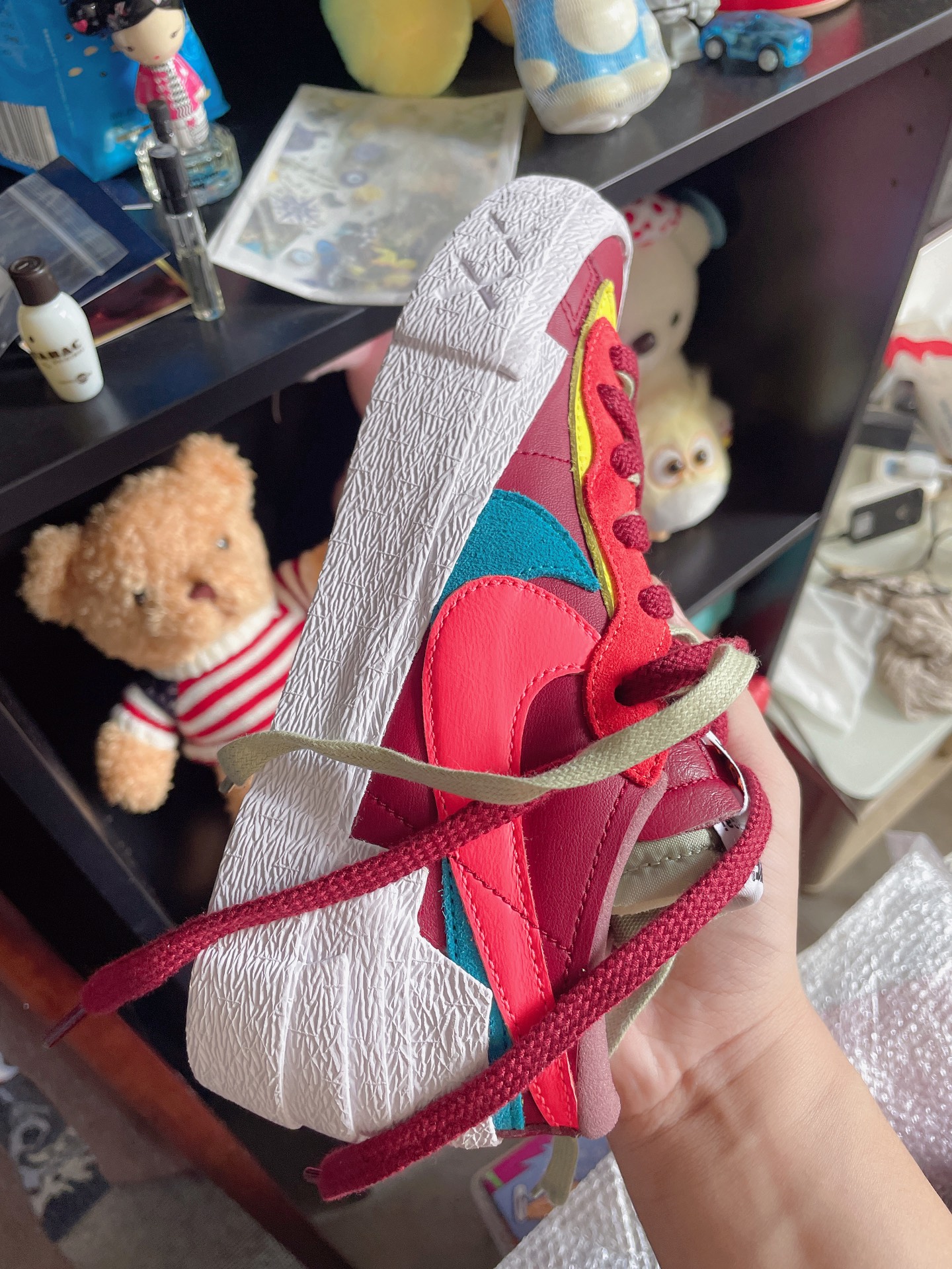 custom review-KAWS совместный бренд x Nike Blazer 'Team Red' Низкие Скейтборд Кроссовки Унисекс Бордовый