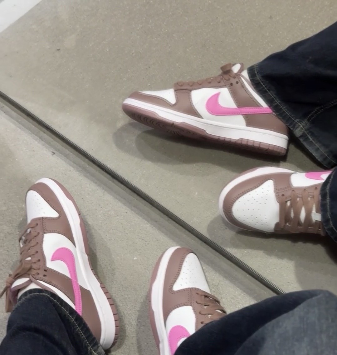 custom review-Nike Dunk Slip-on Resistant Low Top Скейтборд Кроссовки Женские Коричневый Белый Розовый