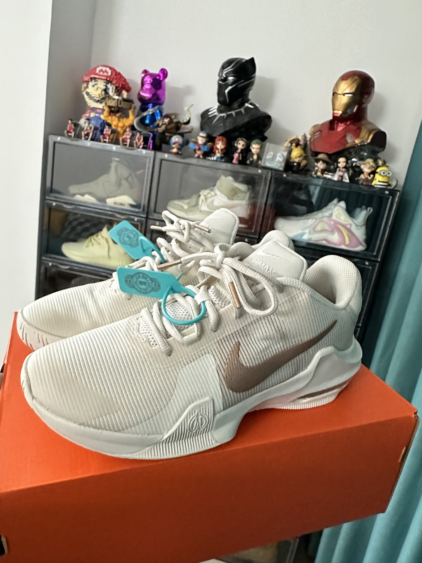 custom review-Nike Air Max IMPACT 4 Устойчивые к истиранию Низкие Баскетбольные кроссовки Мужские Бежево-розовые