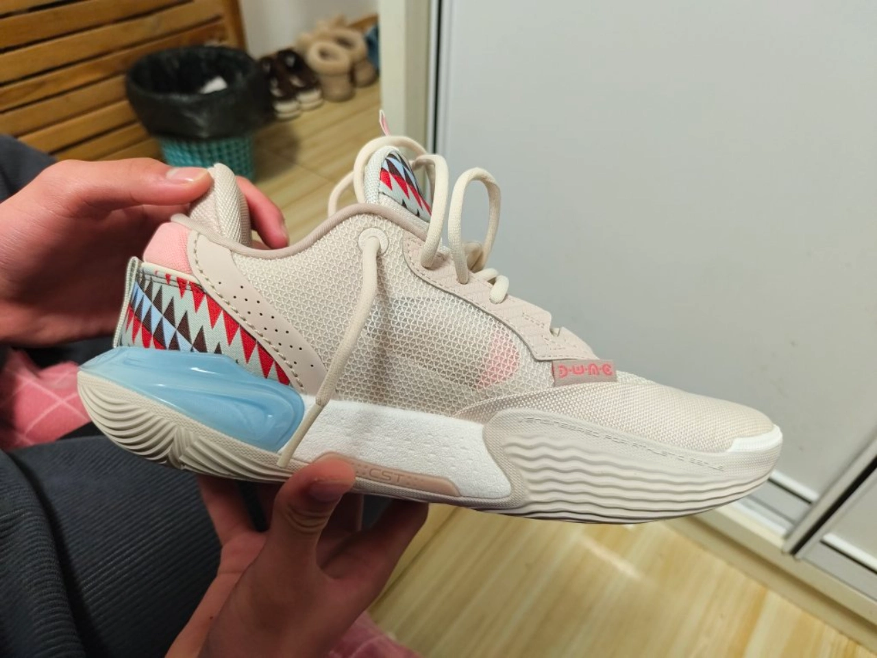 custom review-LiNing All City 12 Slip Resistant Low Top BOOM Technology Basketball Shoes Men's Beige