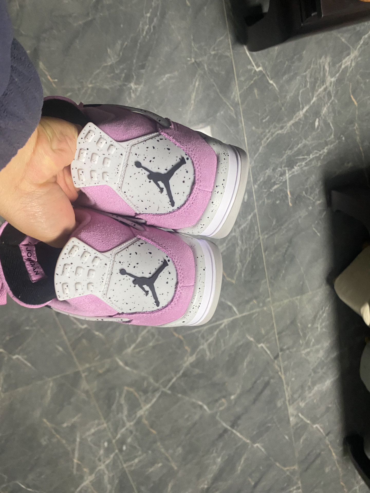 custom review-Jordan Air Джордан 4 'Орхидея' Устойчивый к истиранию MID Топ Винтажные баскетбольные кроссовки Женские Розовый Черный