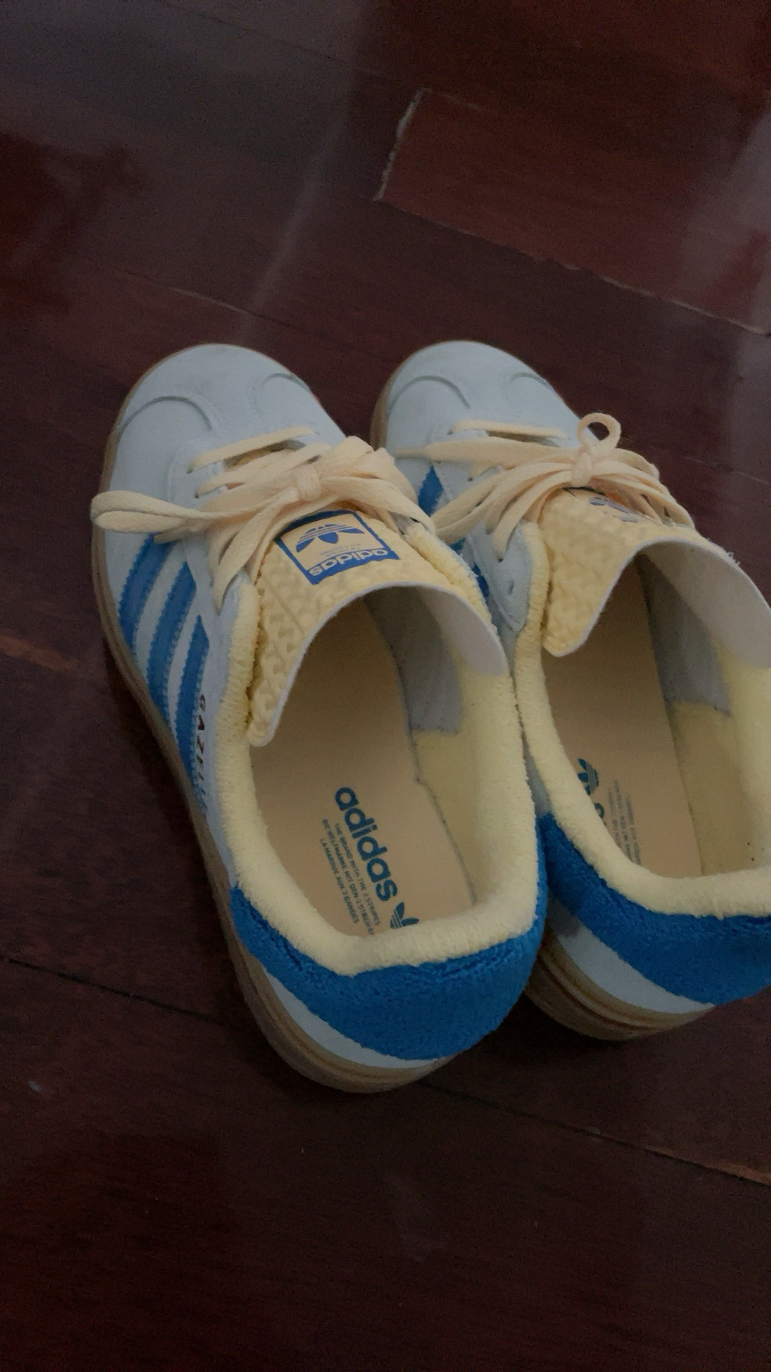 custom review-Adidas Gazelle Bold Almost Blue Yellow Women's