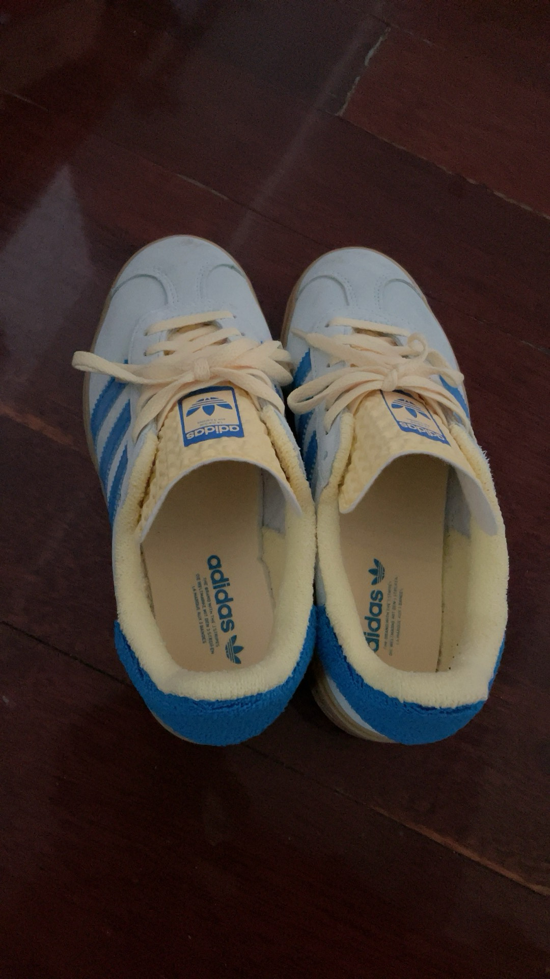custom review-Adidas Gazelle Bold Almost Blue Yellow Women's