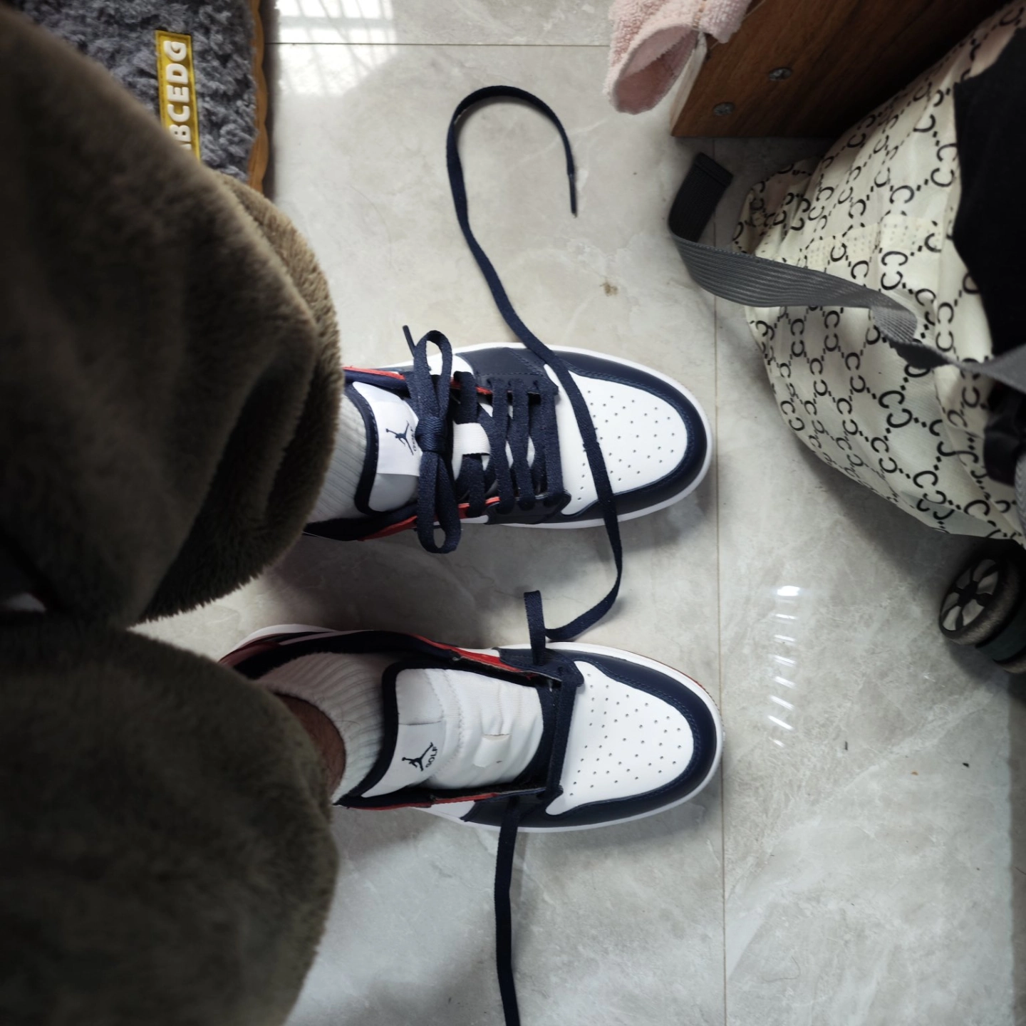 custom review-Jordan Air Jordan 1 Low GOLF 'USA' Low Топ Винтажные баскетбольные кроссовки Унисекс Синий красный