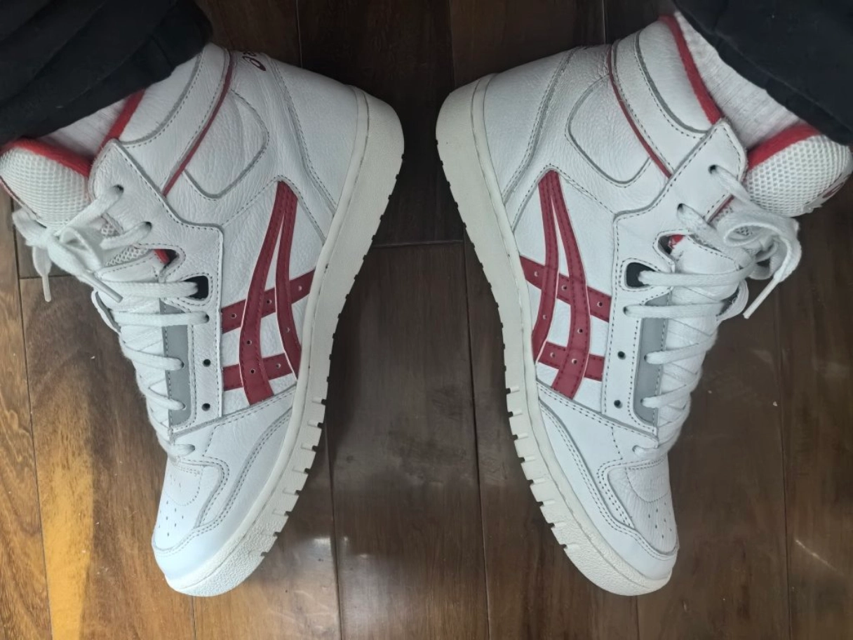 custom review-Asics All Court ALPHA L Сетка Высокие Баскетбольные Кроссовки Унисекс Белый Красный
