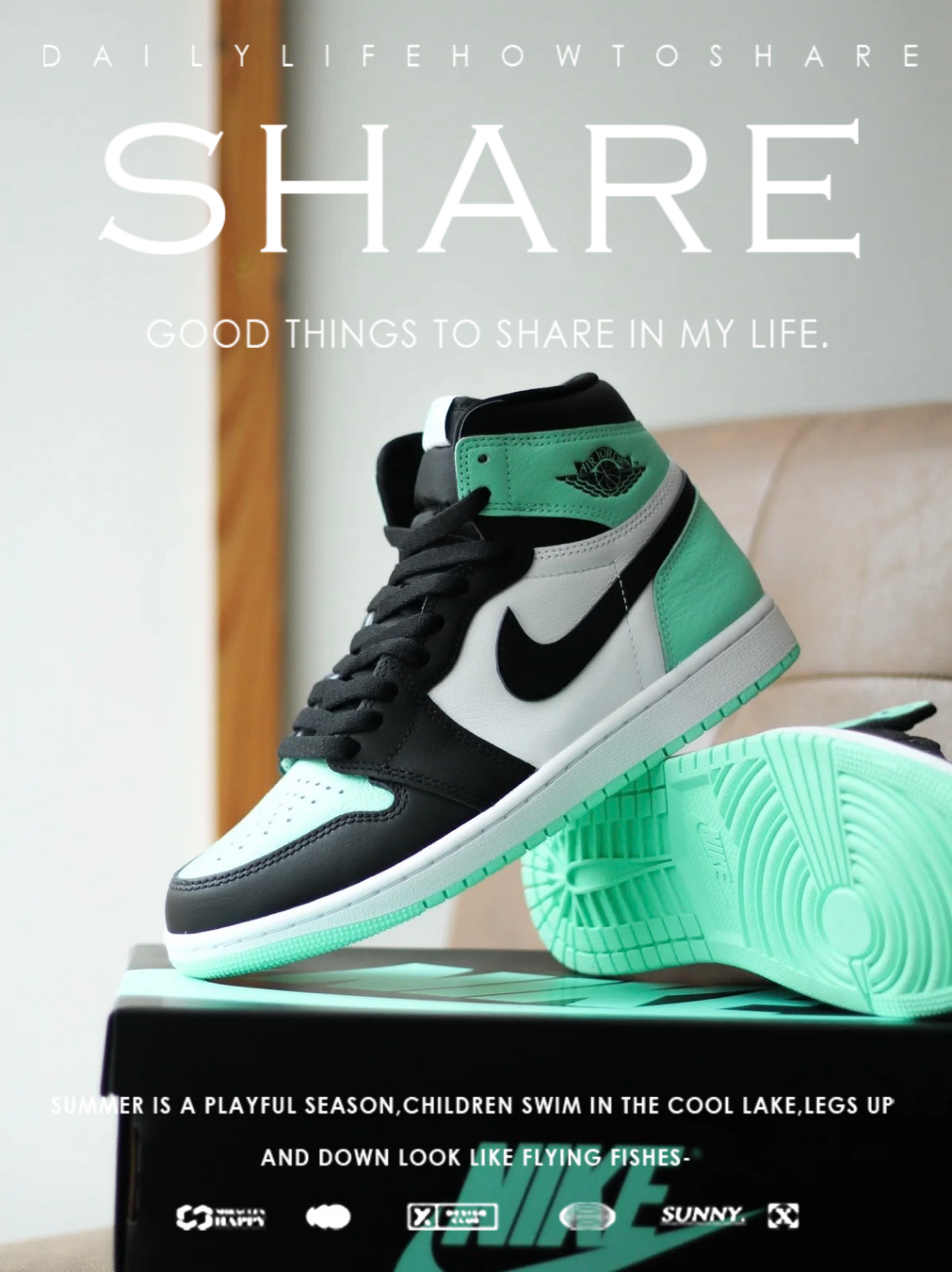 aj1 high og黑薄荷绿