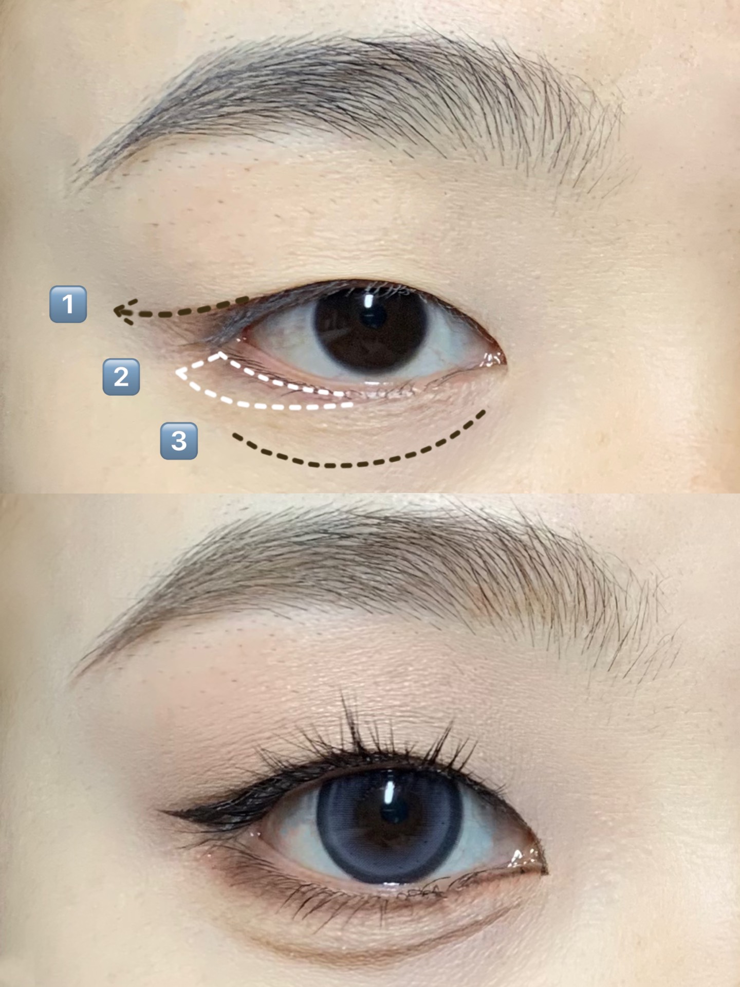 单眼皮有眼尾沟有效画下至卧蚕!单眼皮泪眼沟来学这个妆容 利用眼尾