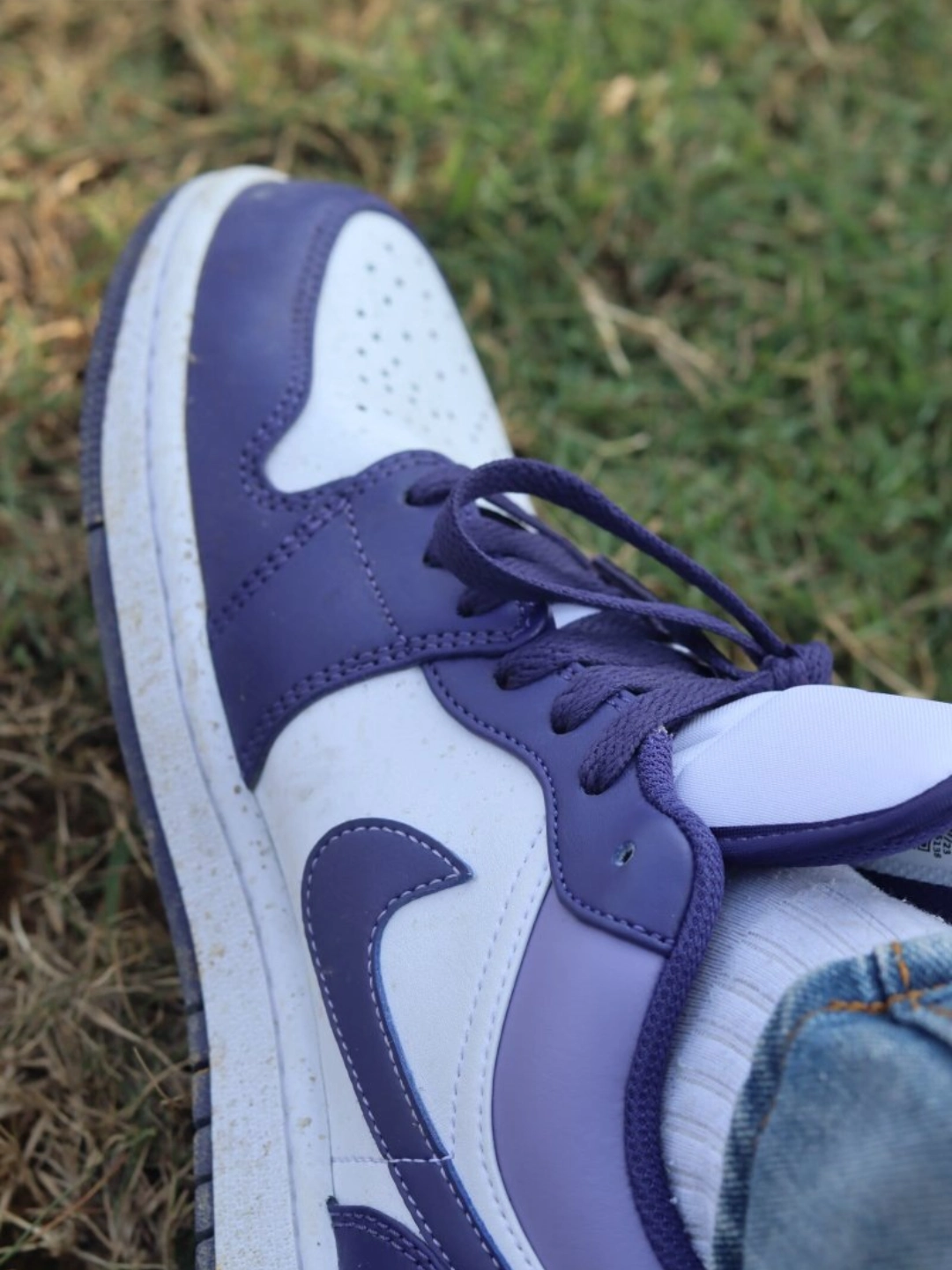 custom review-Jordan Air Jordan 1 Low покрытые фиолетовыми оттенками низкий топ винтажные баскетбольные кроссовки мужской фиолетовый