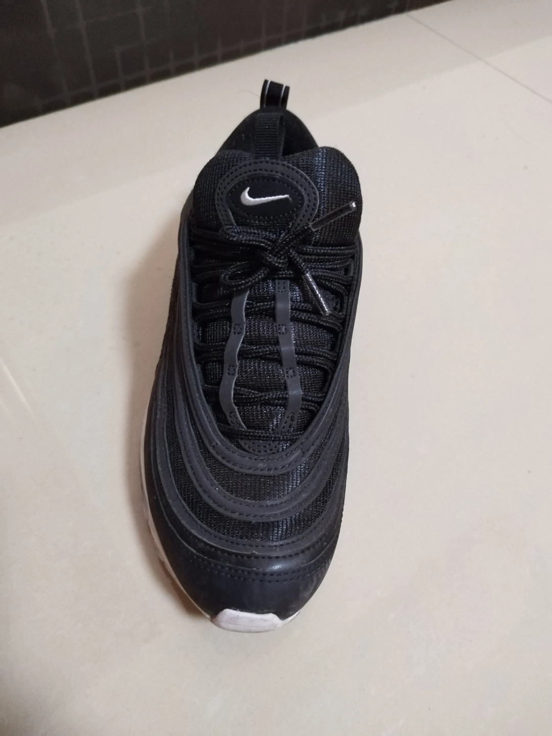 custom review-Nike Air Max 97 Амортизация Низкий Топ Повседневная Беговая Обувь Унисекс Черный Белый