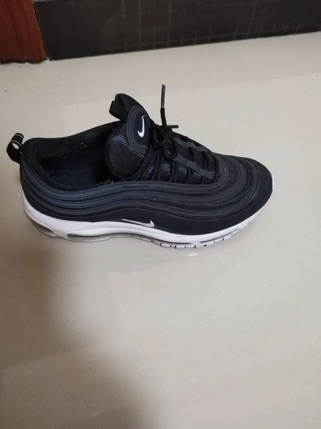 custom review-Nike Air Max 97 Амортизация Низкий Топ Повседневная Беговая Обувь Унисекс Черный Белый