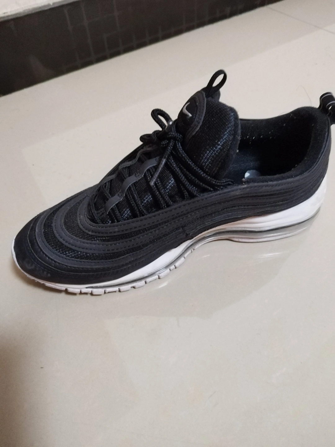 custom review-Nike Air Max 97 Амортизация Низкий Топ Повседневная Беговая Обувь Унисекс Черный Белый
