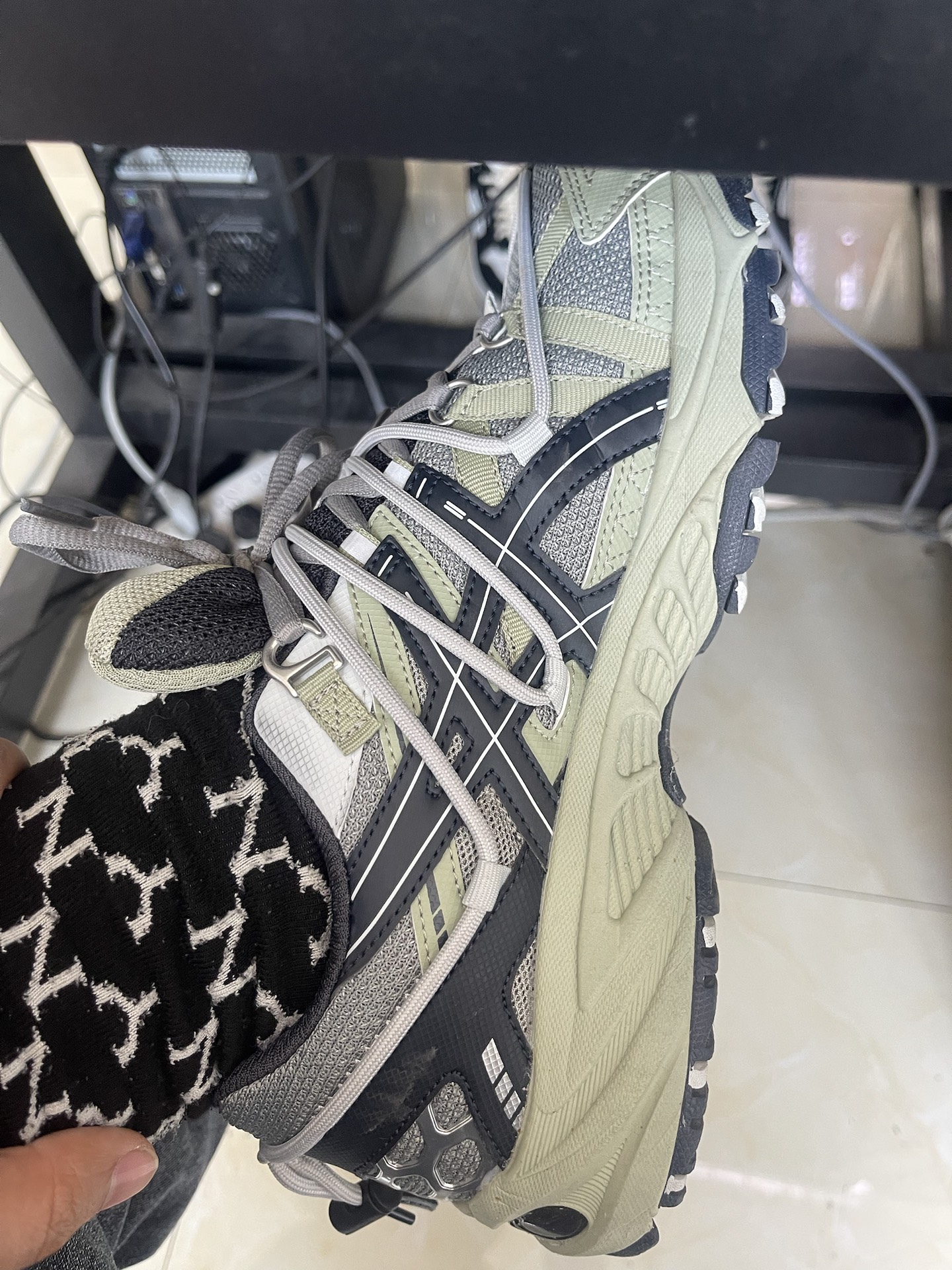 custom review-Asics Gel Kahana TR V2 Текстиль Кожа Низкий Верх Повседневная Обувь Унисекс Шалфейно-Зеленый