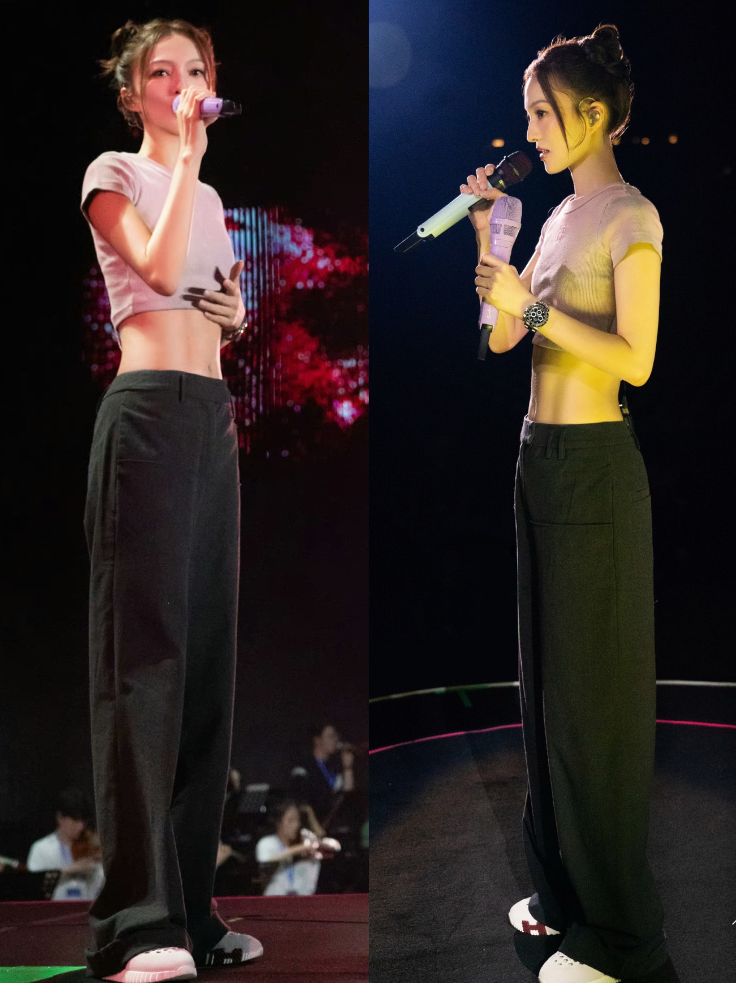 张韶涵温州站彩排,这腹肌真的是让我慕了!