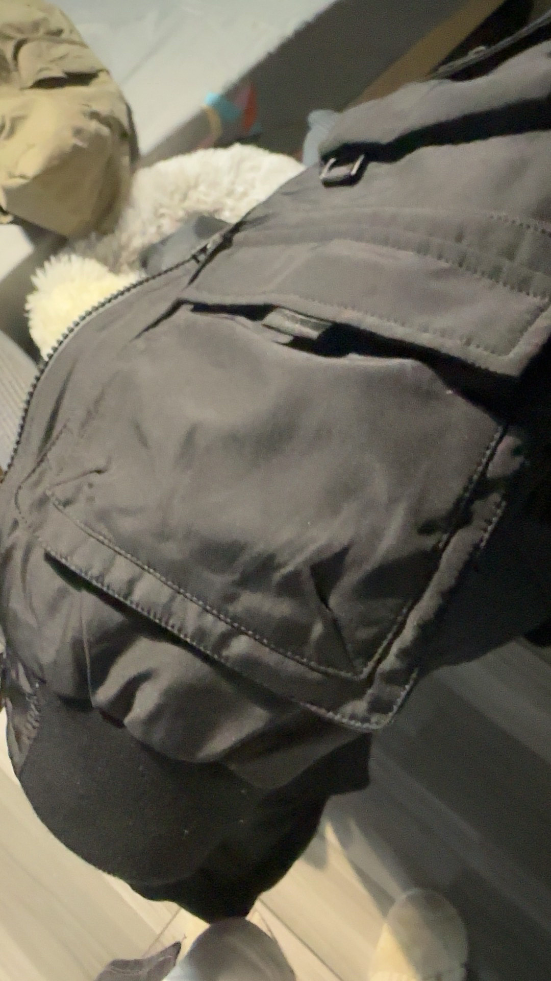 custom review-VIP MULTI Карман Городской техвир Рабочий стиль Куртки Пальто Унисекс Черный