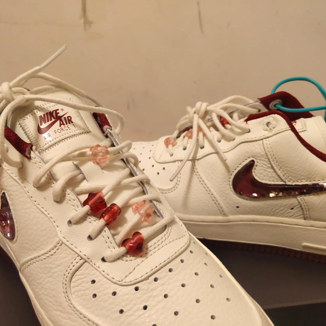 custom review-Nike Air FORCE 1 'VALENTINE Day' Низкие Скейтборд Кроссовки Женские Белый Красный Белый Розовый