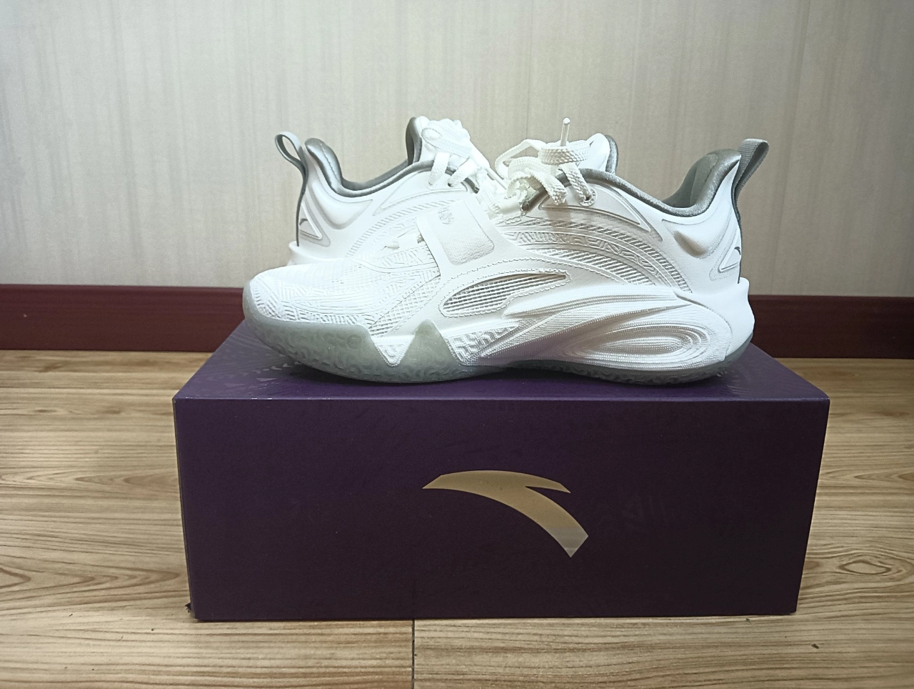 custom review-ANTA KAI 1 Амортизация Износостойкие Низкие Баскетбольные Кроссовки Унисекс Белый Серебряный