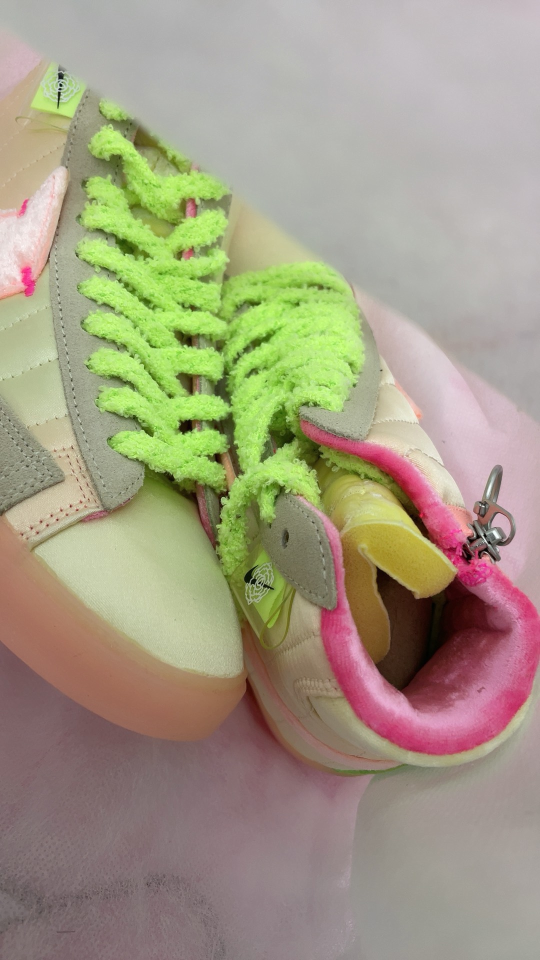 custom review-nike Blazer Rebel 'Праздник Весны' MID Топ Скейтборд Кроссовки Женские Розовый Зеленый