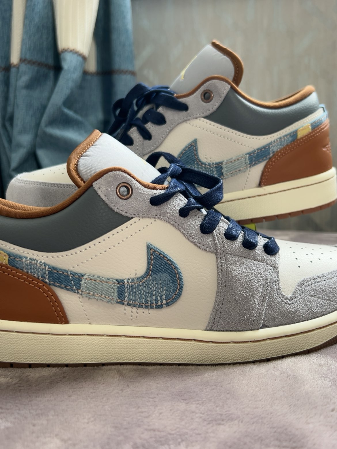 custom review-Air Jordan 1 Low SE 'Repaired Denim Swoosh'