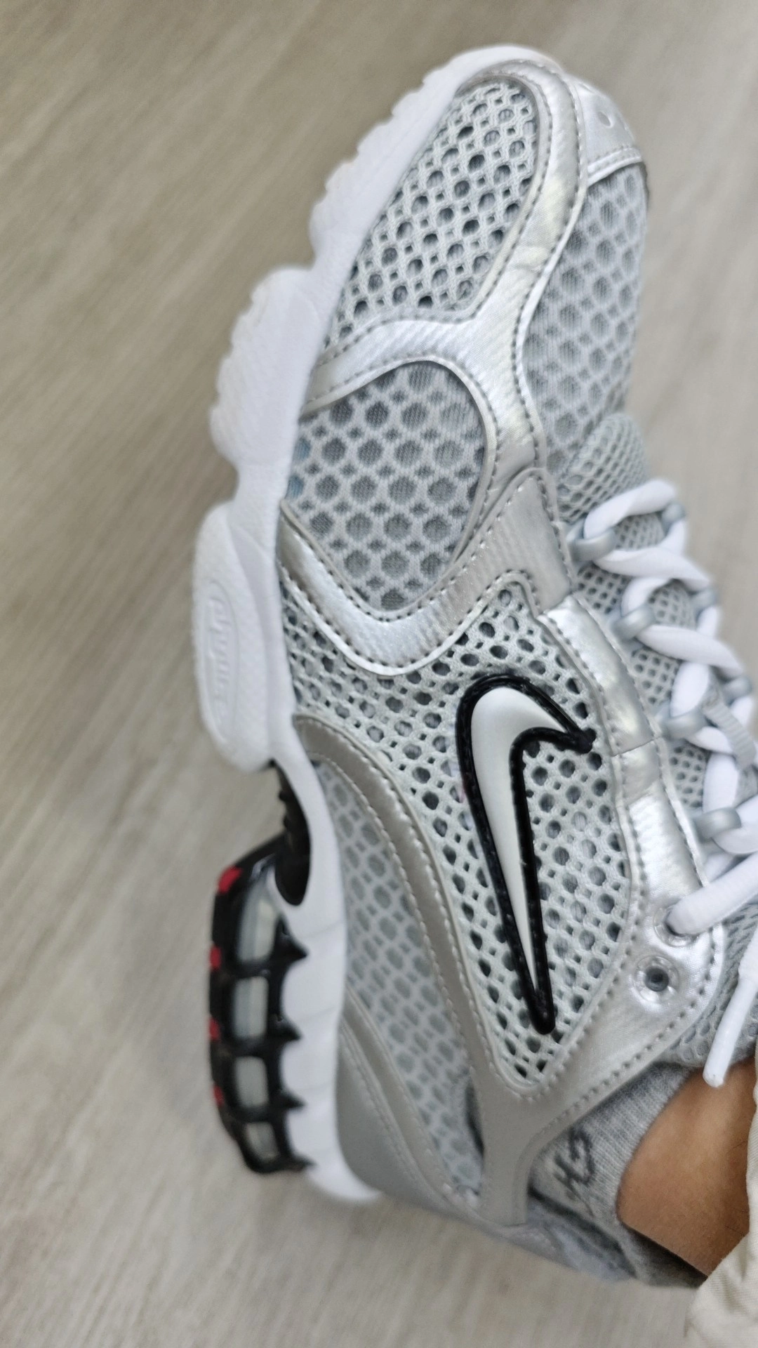 custom review-Nike Zoom Spiridon Caged 2 'Metallic Silver'