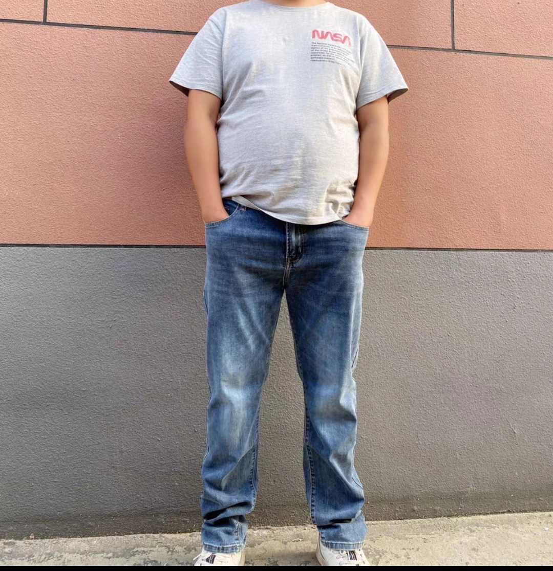 微胖男生牛仔裤穿搭ootd