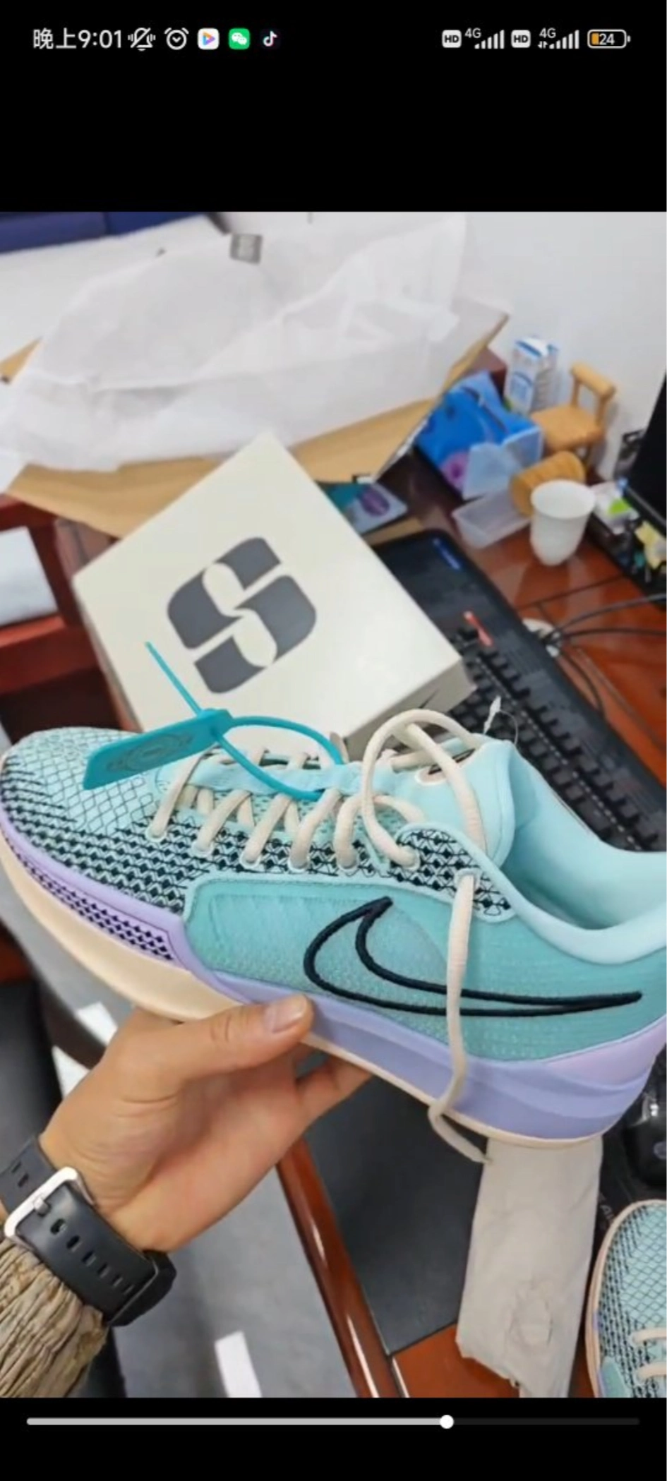 custom review-Nike Sabrina 1 Basketball Shoes Women's Low Top Silver Green