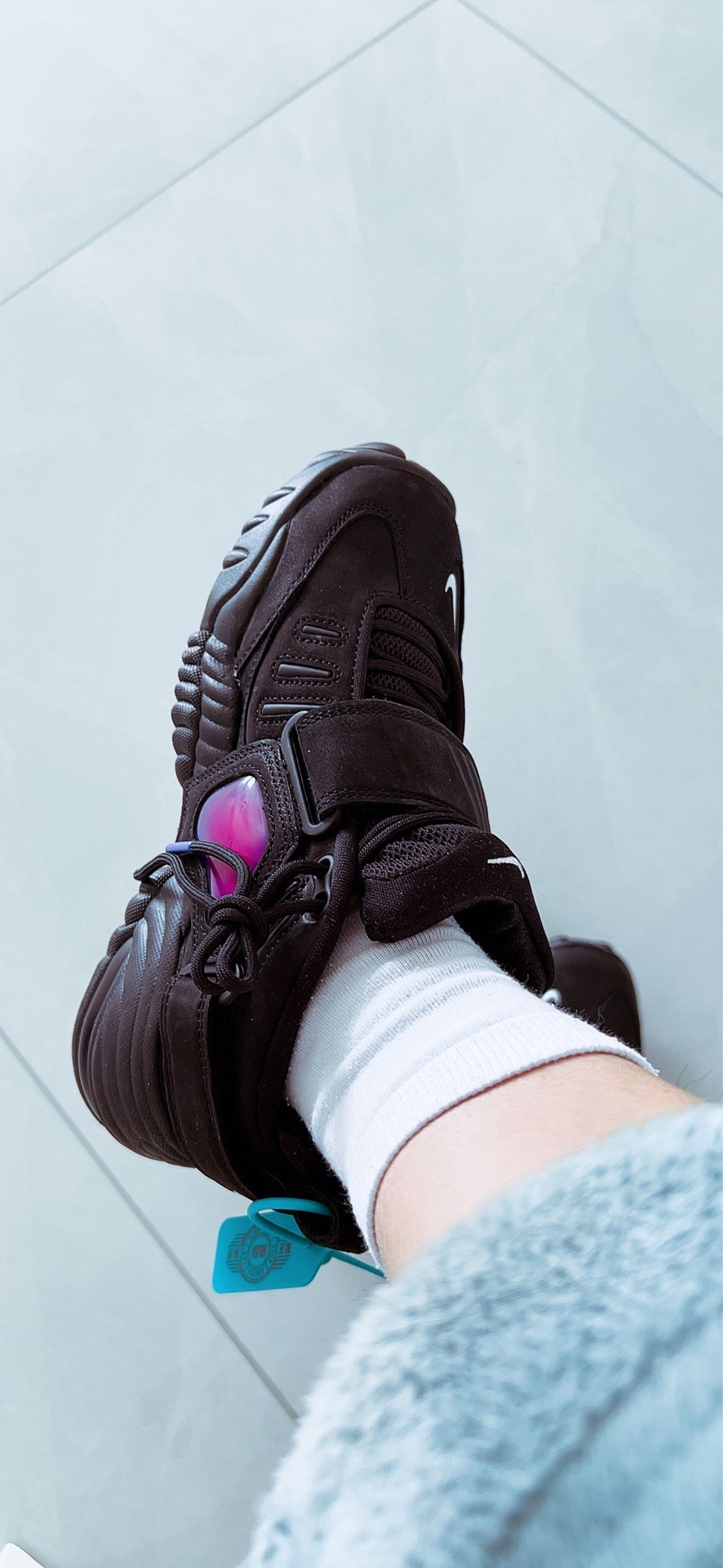 custom review-AMBUSH x Nike Air Adjust Force SP 'Черный' MID Топ Винтажные баскетбольные кроссовки Унисекс Черный Фиолетовый