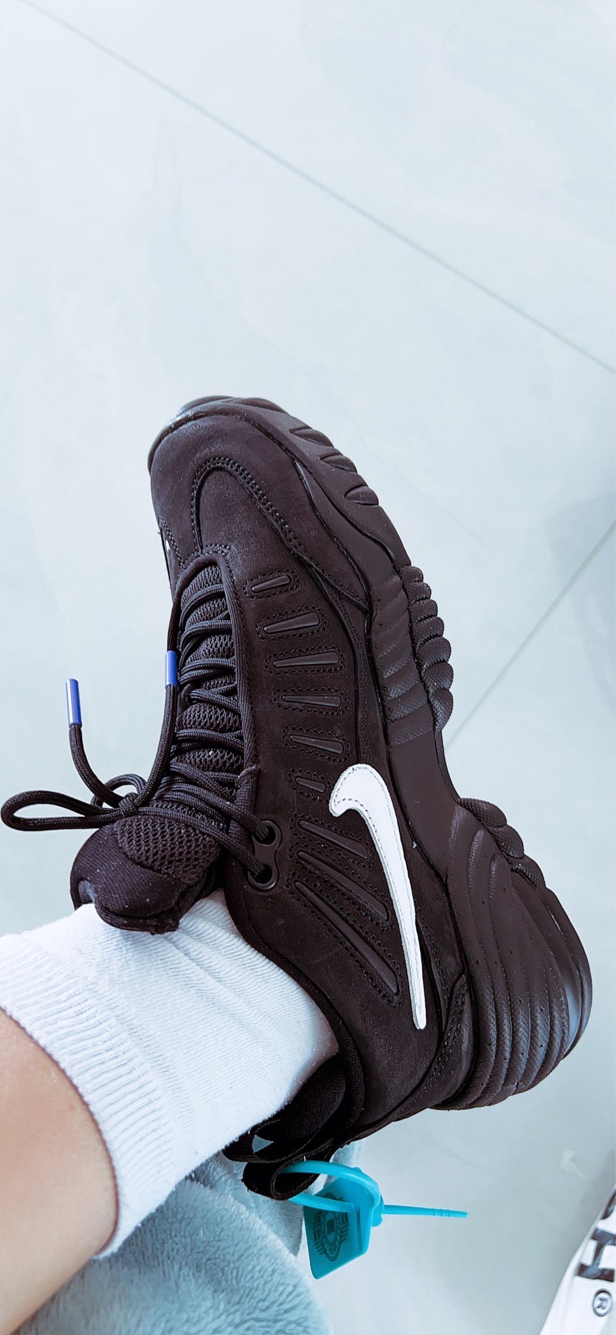 custom review-AMBUSH x Nike Air Adjust Force SP 'Черный' MID Топ Винтажные баскетбольные кроссовки Унисекс Черный Фиолетовый