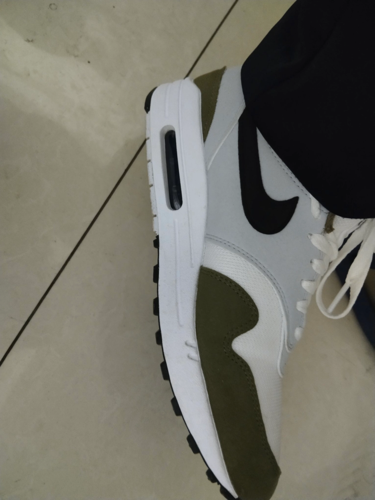 custom review-Nike Air Max 1 Средний Оливковый Низкий Топ Повседневный Мужской Серый Зеленый