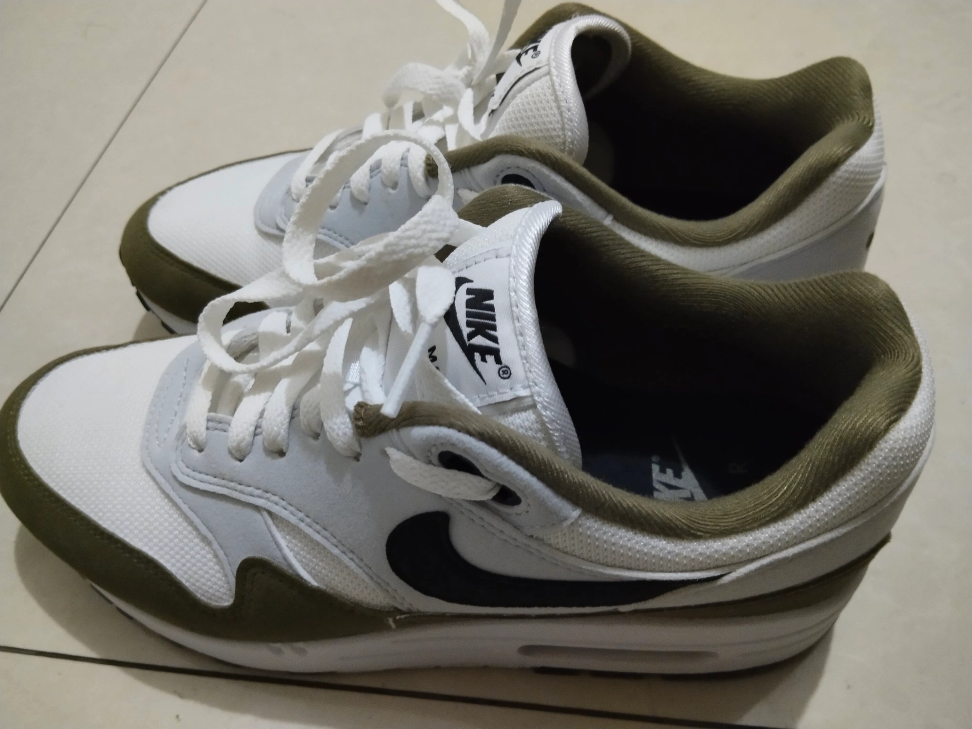 custom review-Nike Air Max 1 Средний Оливковый Низкий Топ Повседневный Мужской Серый Зеленый