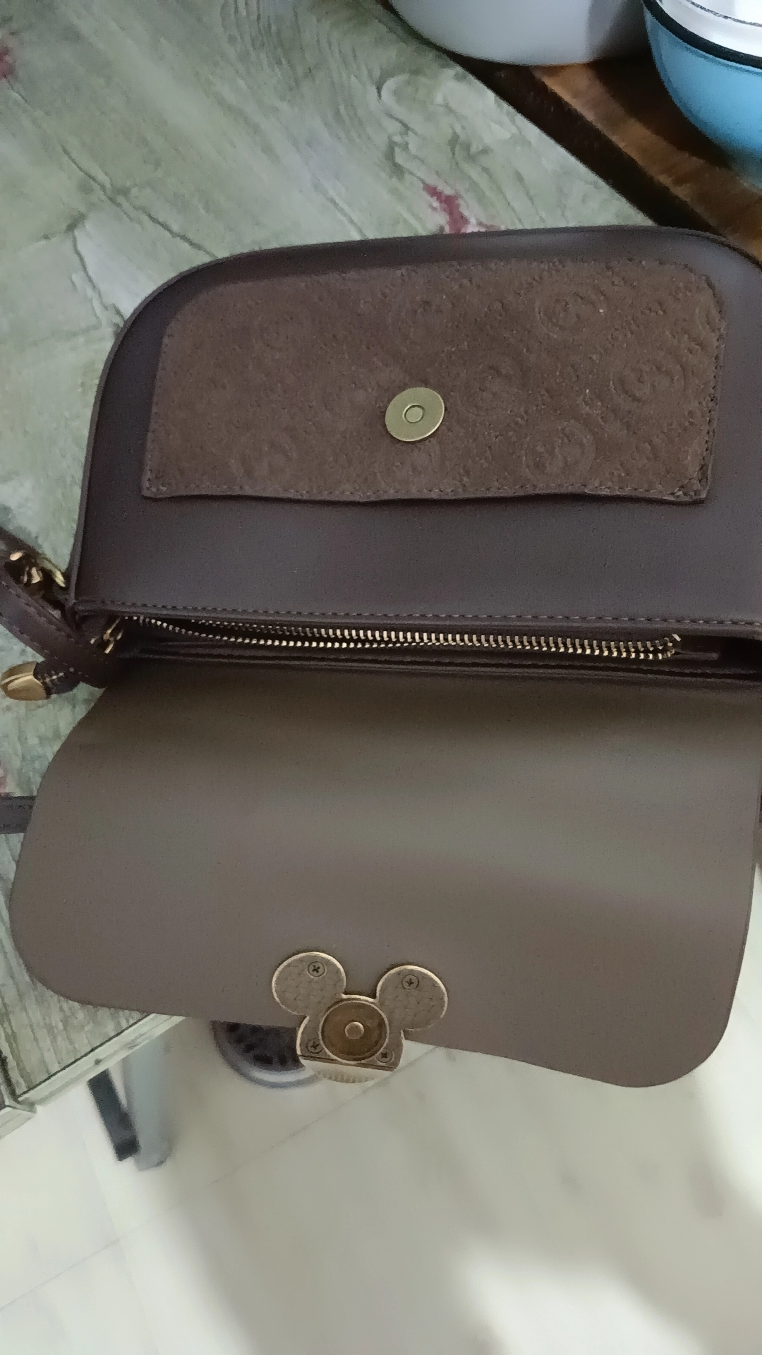 custom review-Disney Mickey Mouse ПУ (полиуретан) Сумка через плечо Стандартная Женская Темно-Кофейный