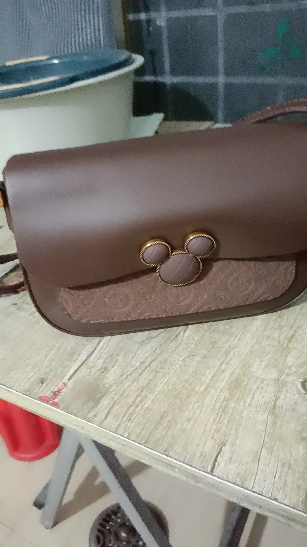 custom review-Disney Mickey Mouse ПУ (полиуретан) Сумка через плечо Стандартная Женская Темно-Кофейный