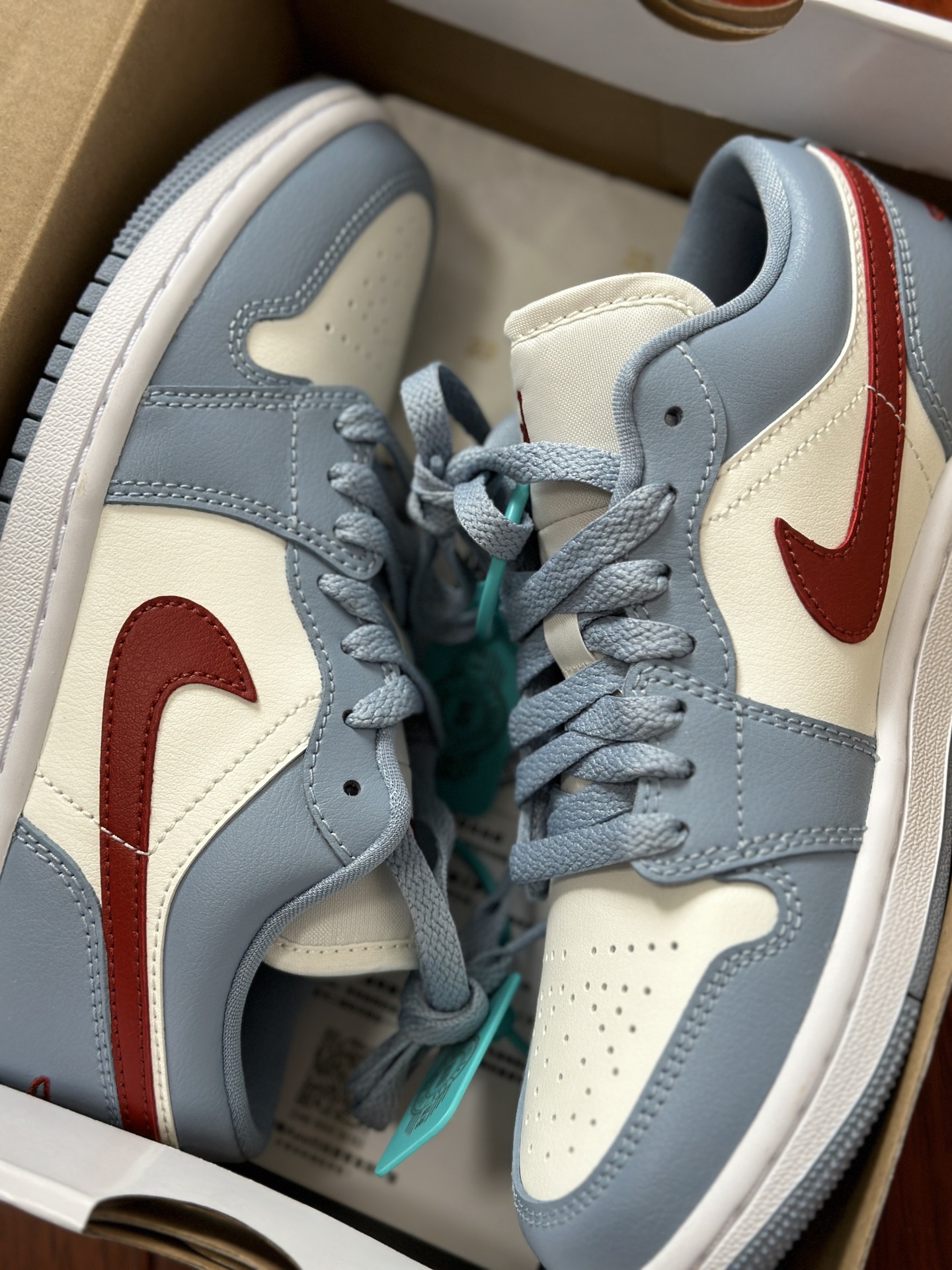 custom review-Jordan Air Jordan 1 Low Синий GREY Dune Красный Low Топ Винтажные баскетбольные кроссовки Женские Сине-белый
