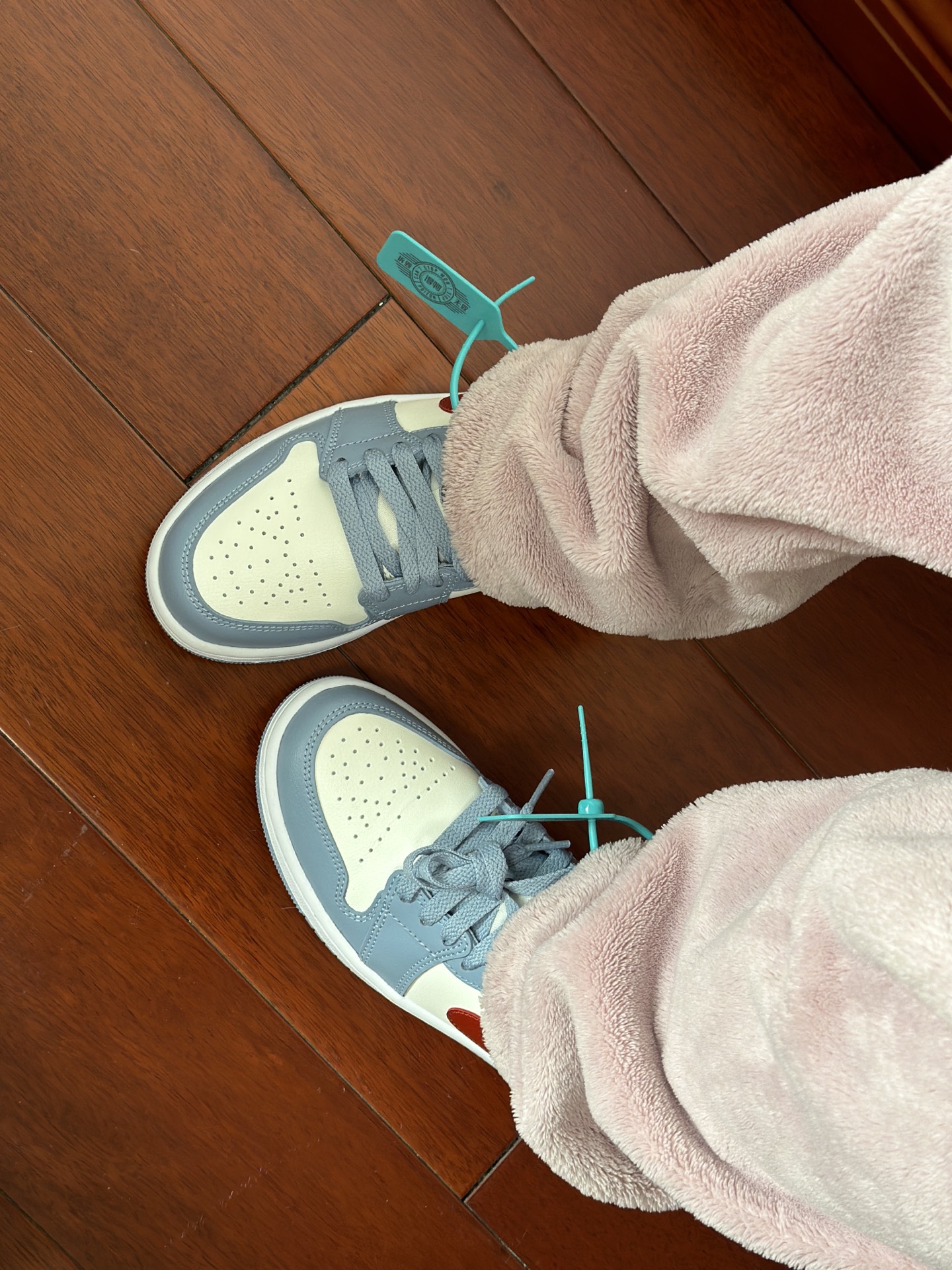 custom review-Jordan Air Jordan 1 Low Синий GREY Dune Красный Low Топ Винтажные баскетбольные кроссовки Женские Сине-белый