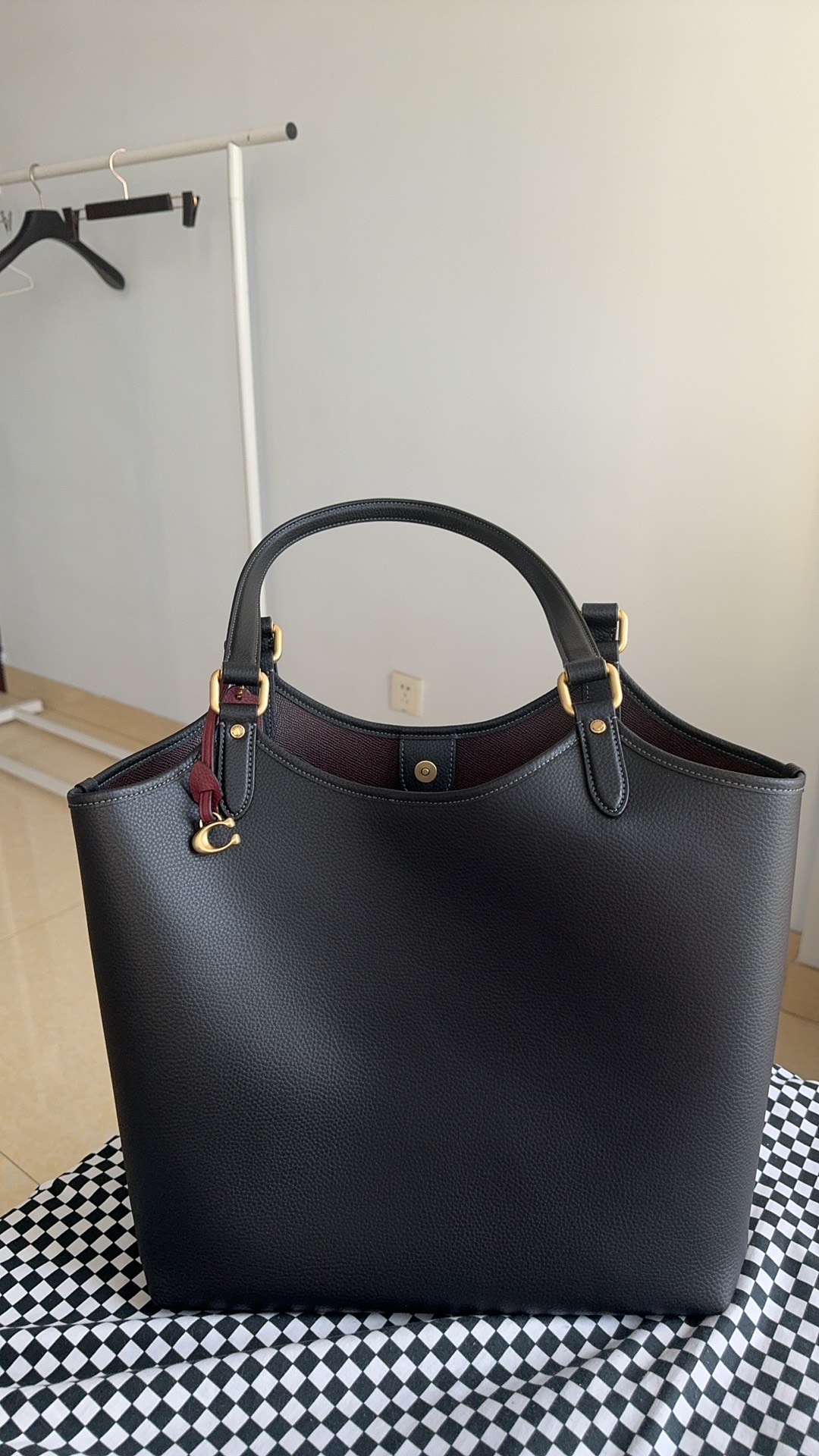 custom review-COACH Day Кожа Комбинированная Сумка Тоут Сумка Сумка для покупок Сумка на плечо Большая Женская Черная