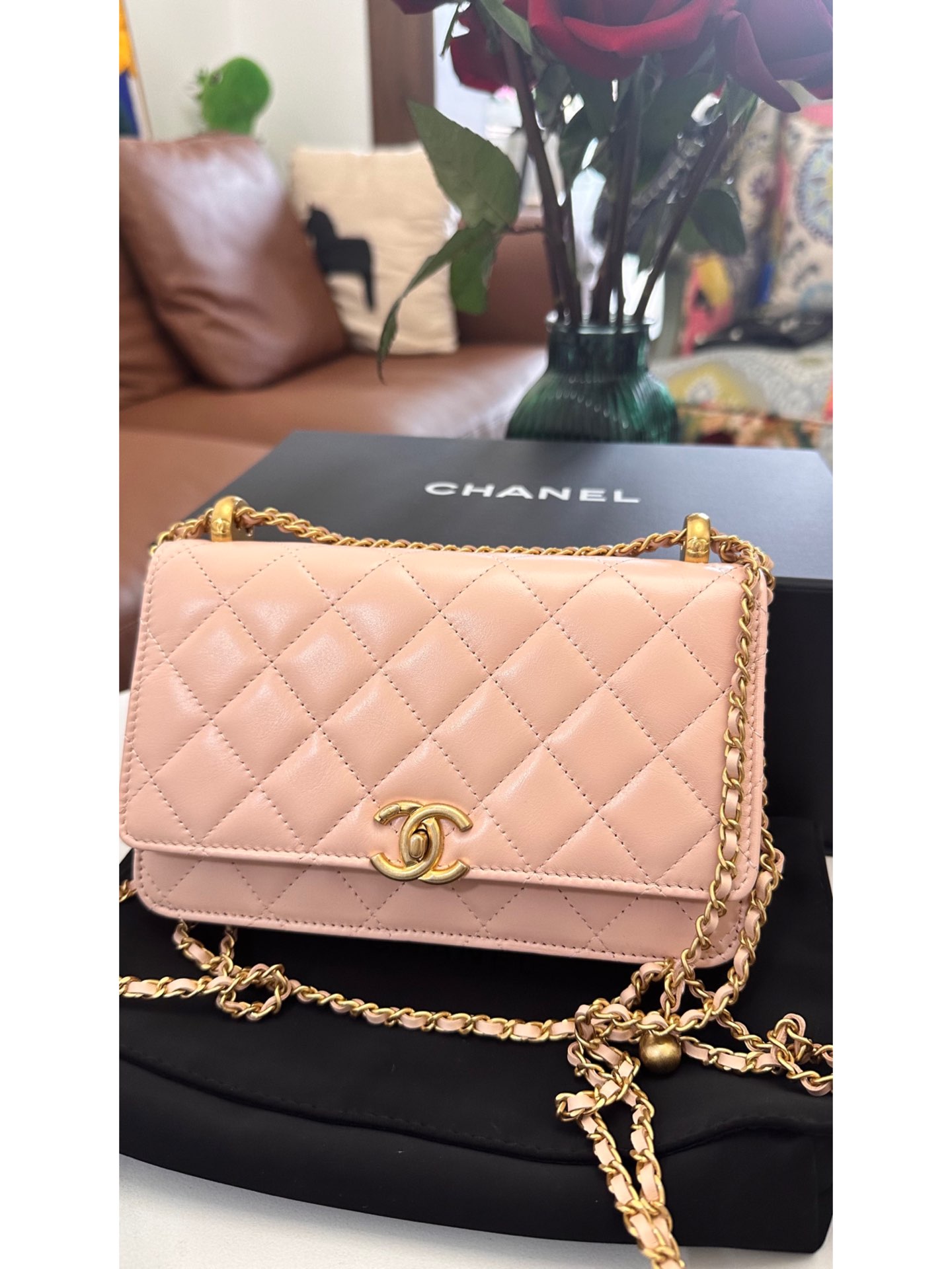 chanel香奈儿24c双金珠woc奶茶裸色太好看了吧!