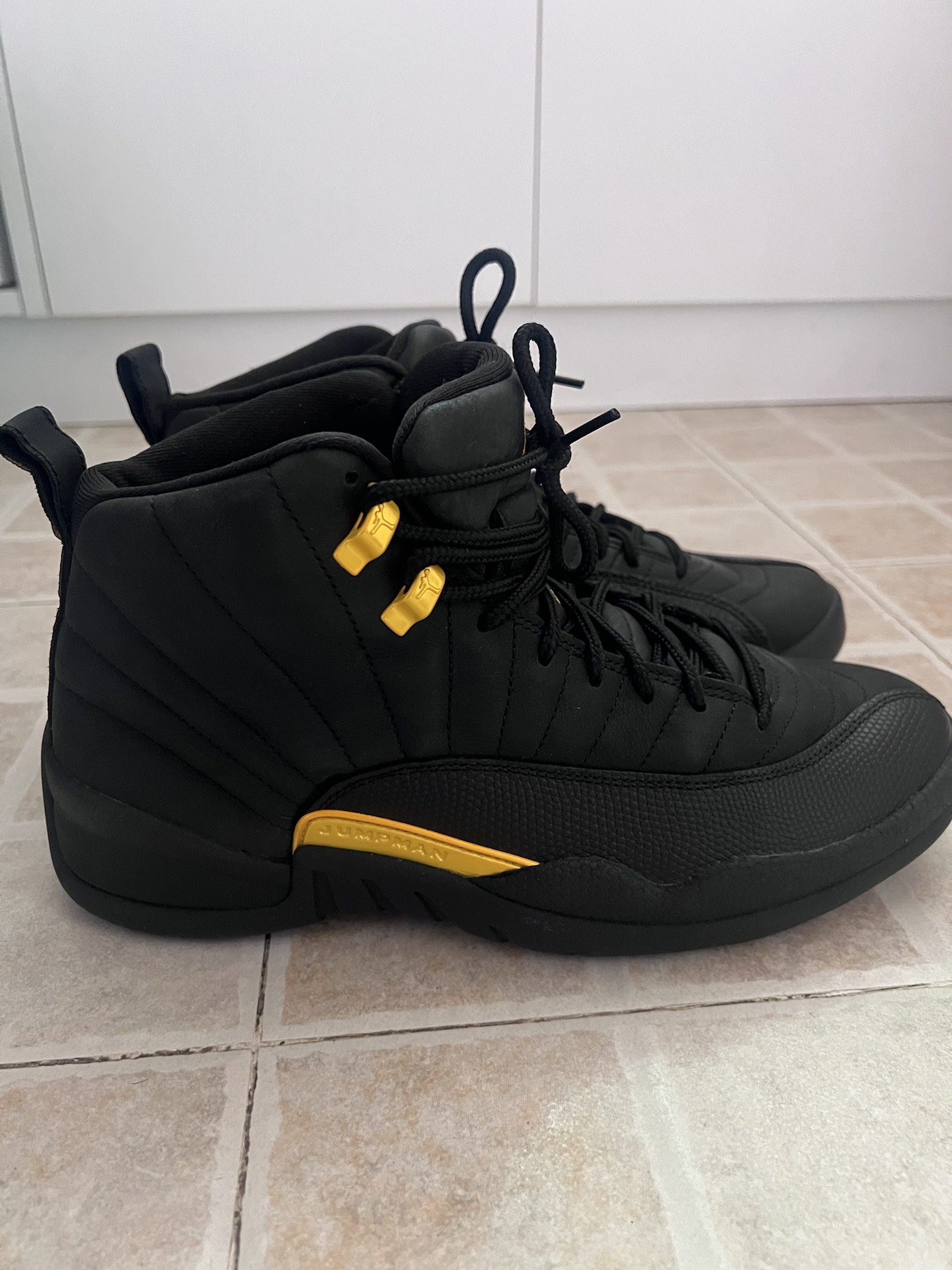 custom review-Jordan Air Jordan 12 Retro 'Черный Taxi' Высокий Топ Винтажные Баскетбольные Кроссовки Мужские Черный Золото