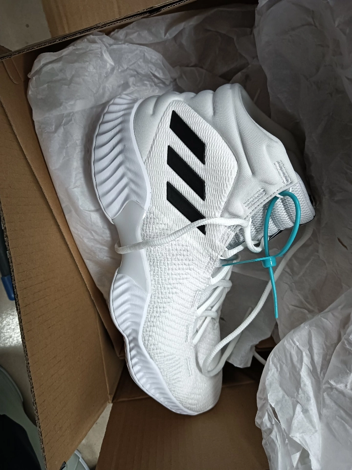 custom review-Adidas Pro Bounce 2018 Амортизаторы Slip-resistant MID Топ Баскетбольные кроссовки Мужской Экрю Азиатская Версия