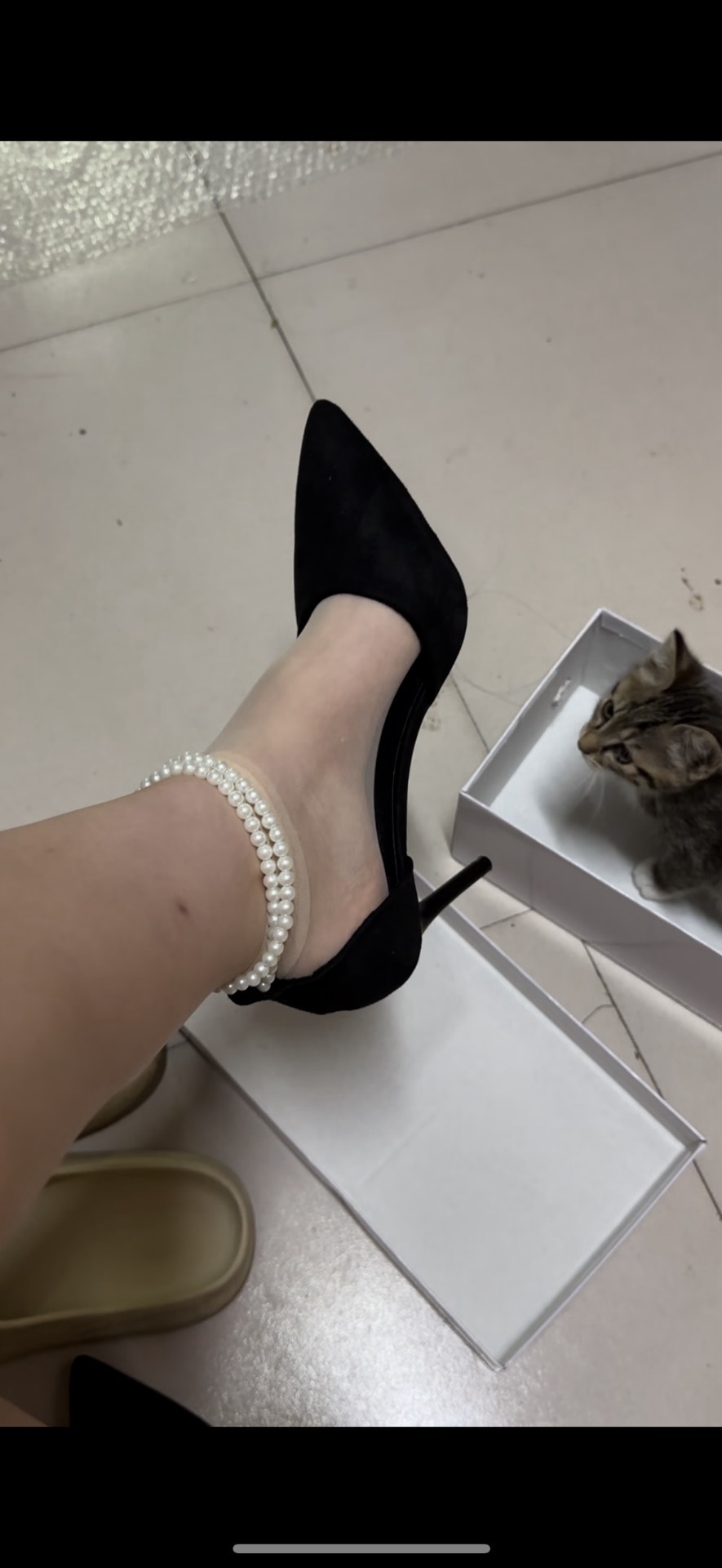 custom review-LUNNIFEIYA PU (полиуретан) Узкий каблук Высокие каблуки Женские Черный