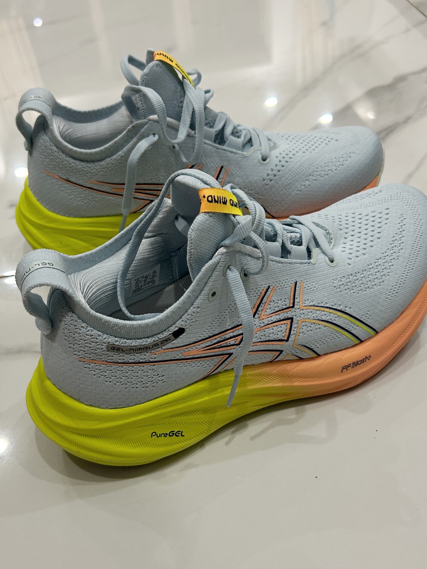 custom review-Asics Gel Nimbus 26 Амортизация Противоскользящие Низкий Топ Марафон Беговые Кроссовки Женские Серый Желтый