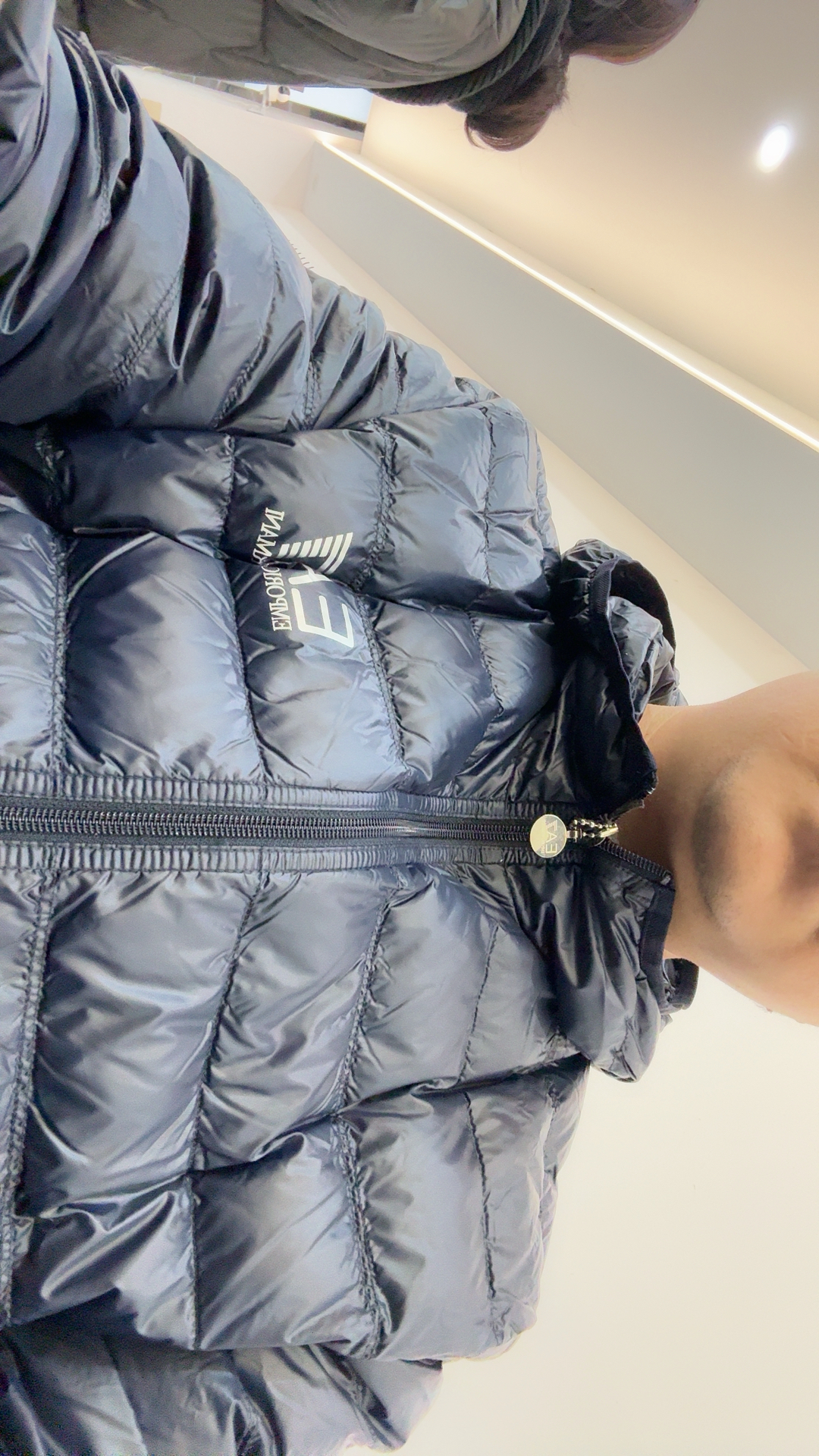 custom review-EMPORIO ARMANI EA7 Пуховик Зимний Мужской Темно-синий