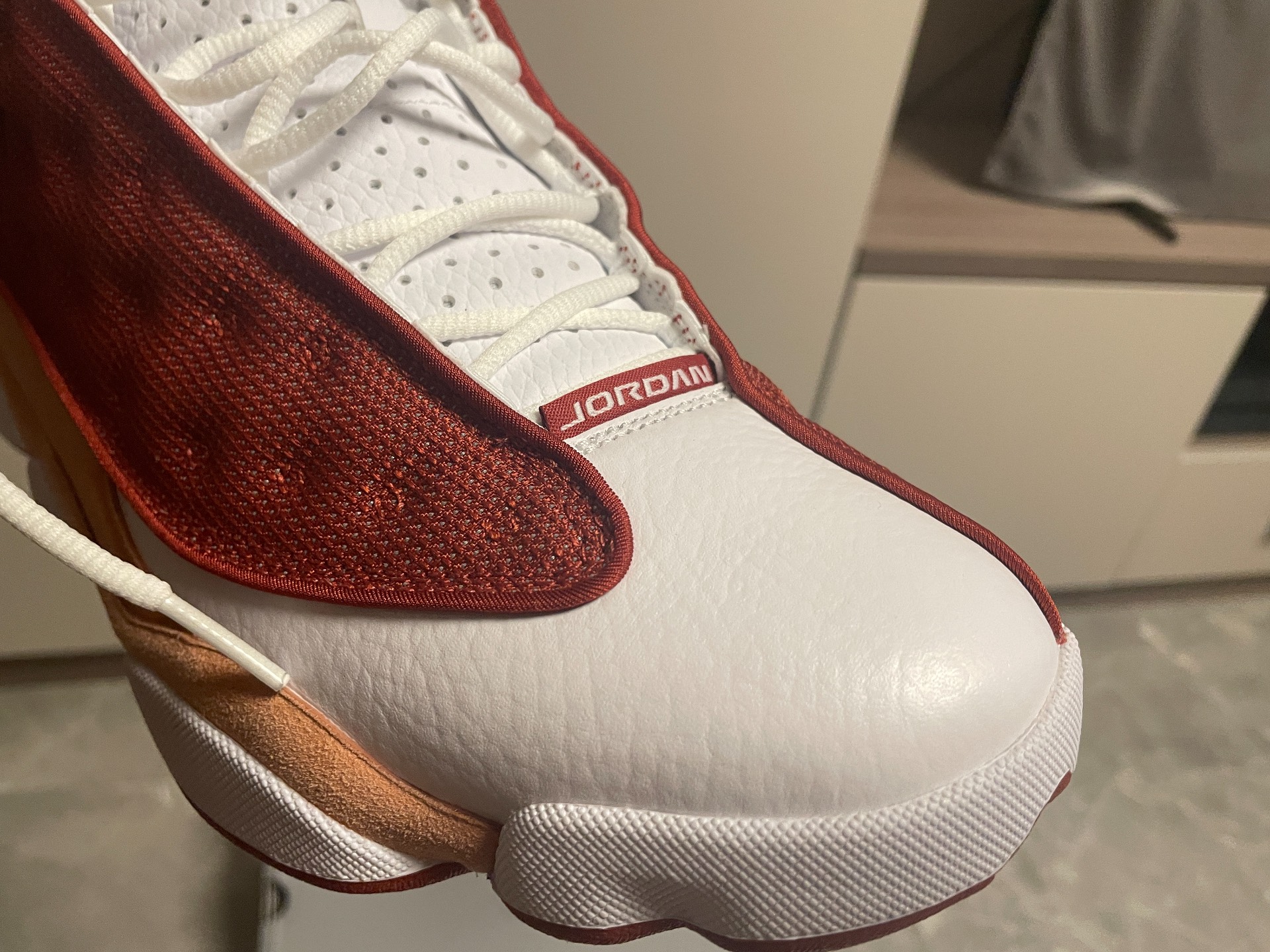 custom review-Jordan Air Jordan 13 'Dune Красный' MID Топ Винтажные баскетбольные кроссовки Мужской Оранжево-белый